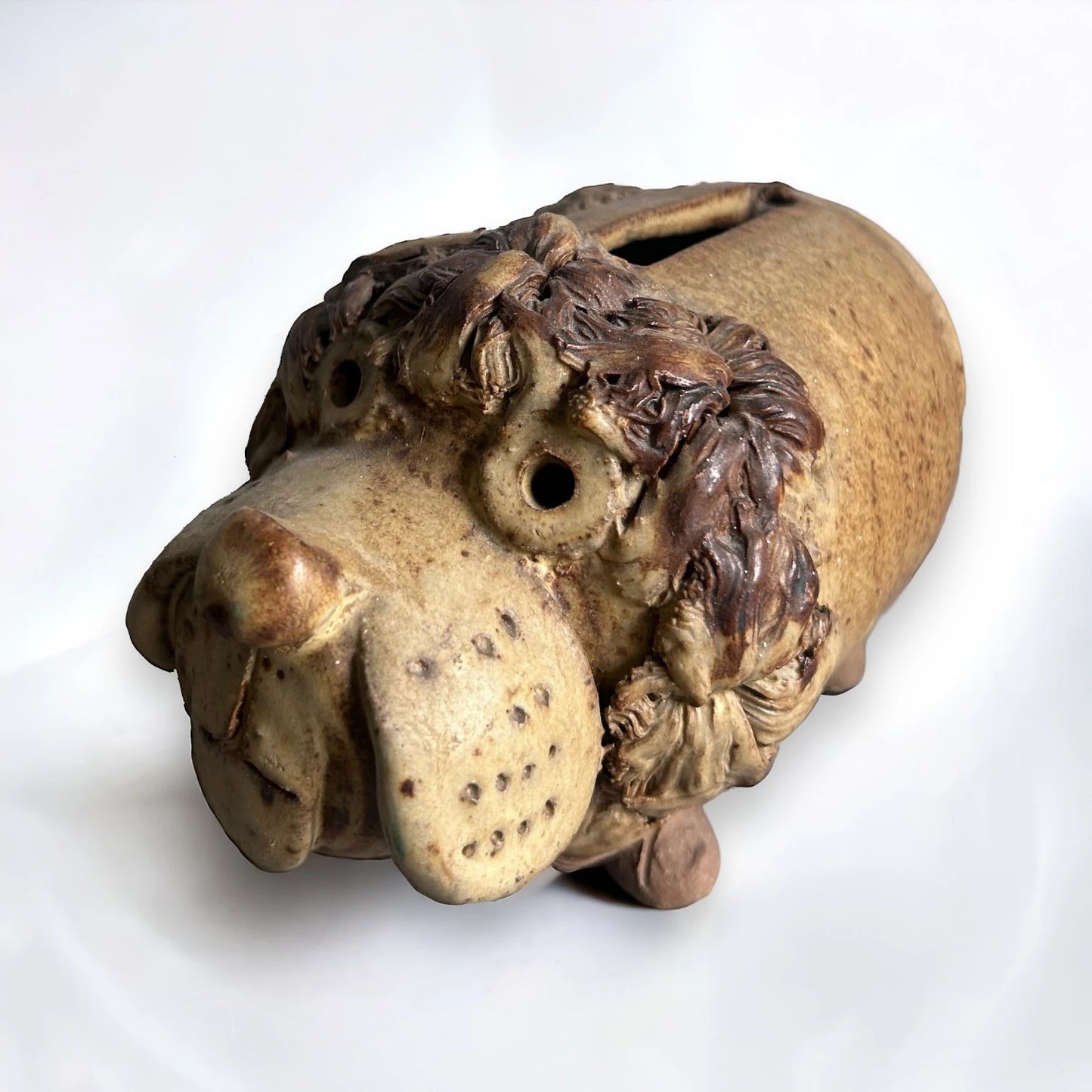Mid Century Studio Pottery Lion Money Bank
