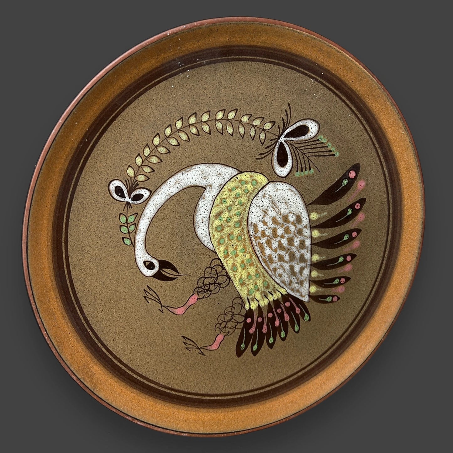 Mid Century Peacock Wall Plate