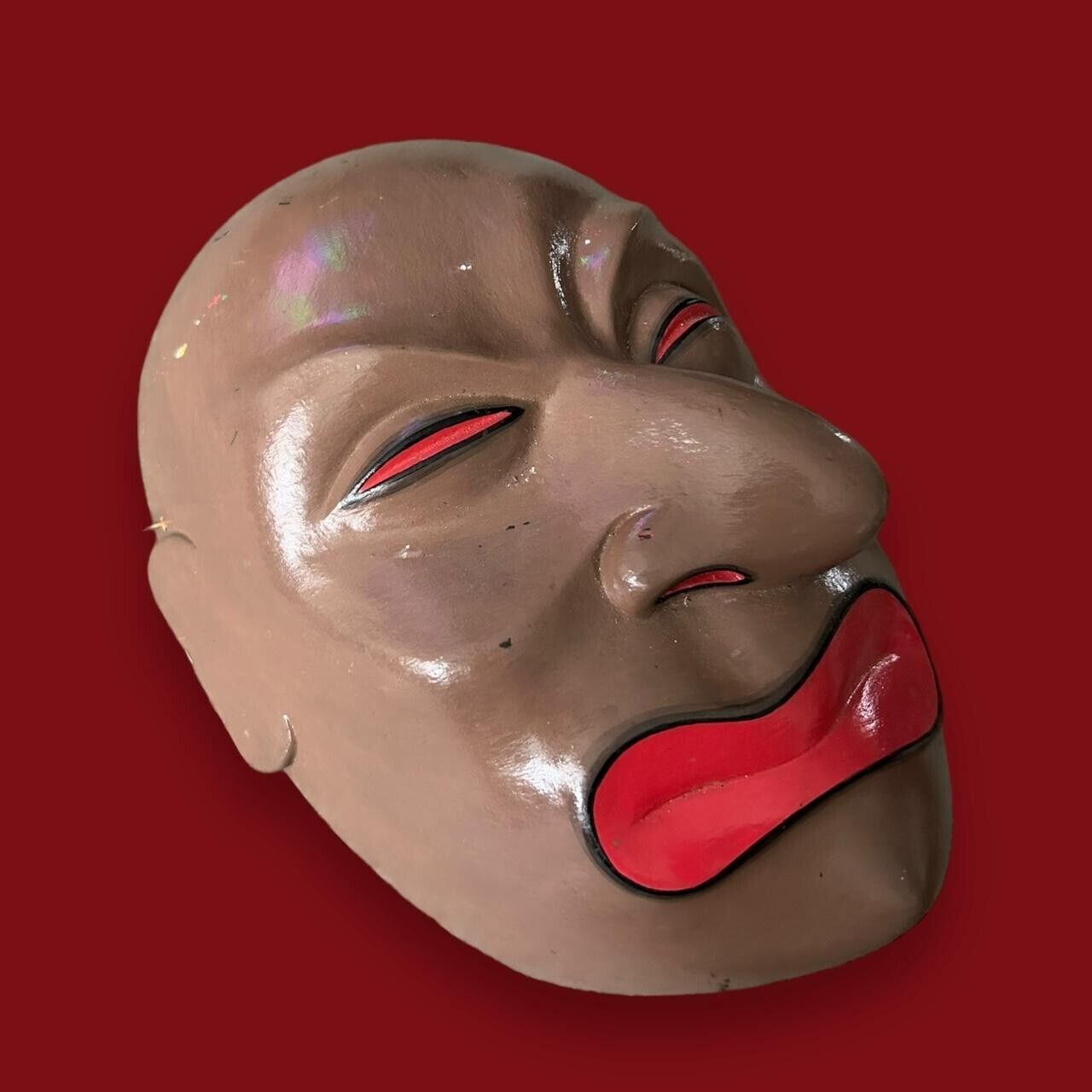 Mid Century Scary Carved Wall Mask