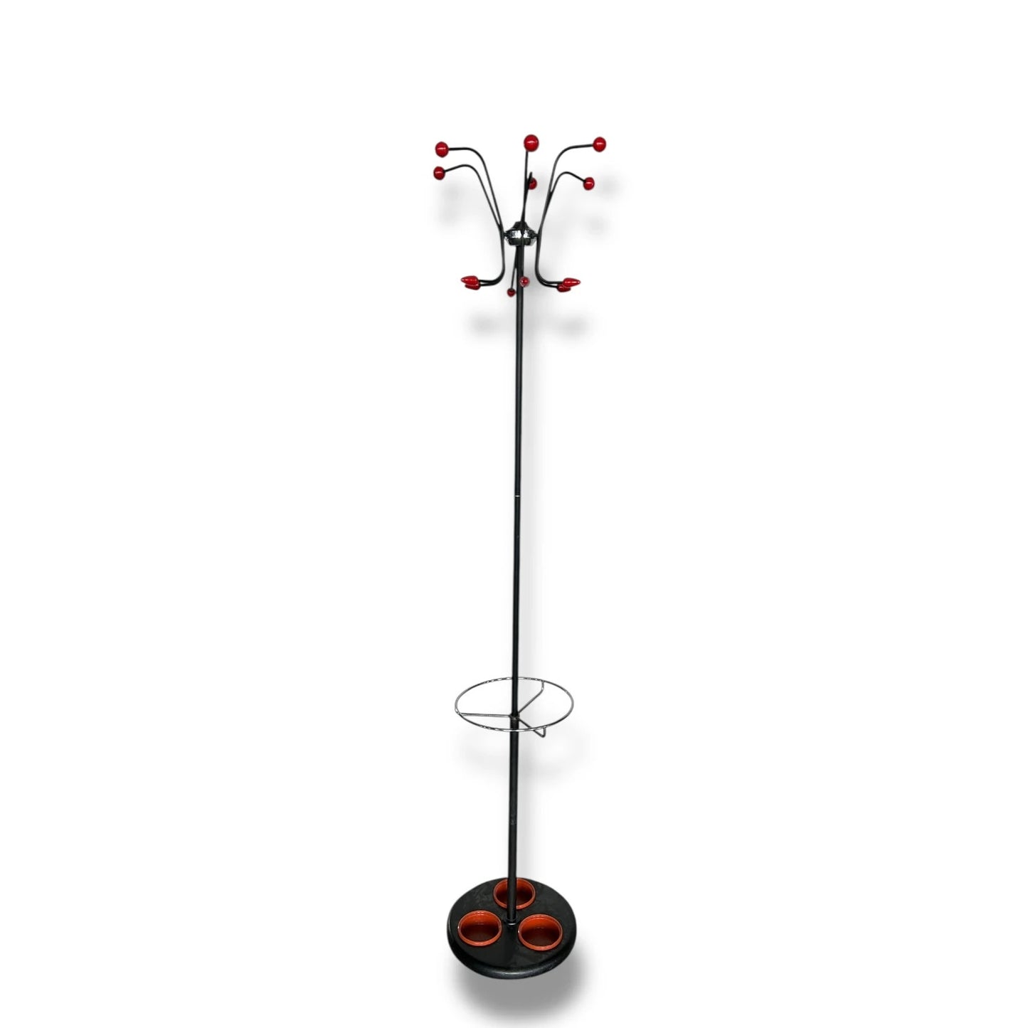 Mid Century Modern Atomic Coat Rack with Umbrella Stand – 1960s Space Age Hall Stand