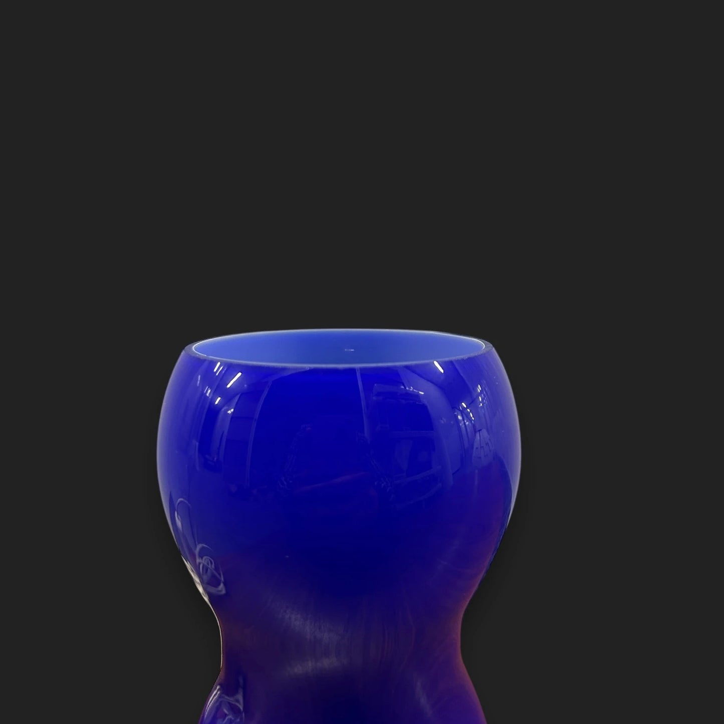 Vintage 90s Ikea Cobalt Blue Glass Table Lamp