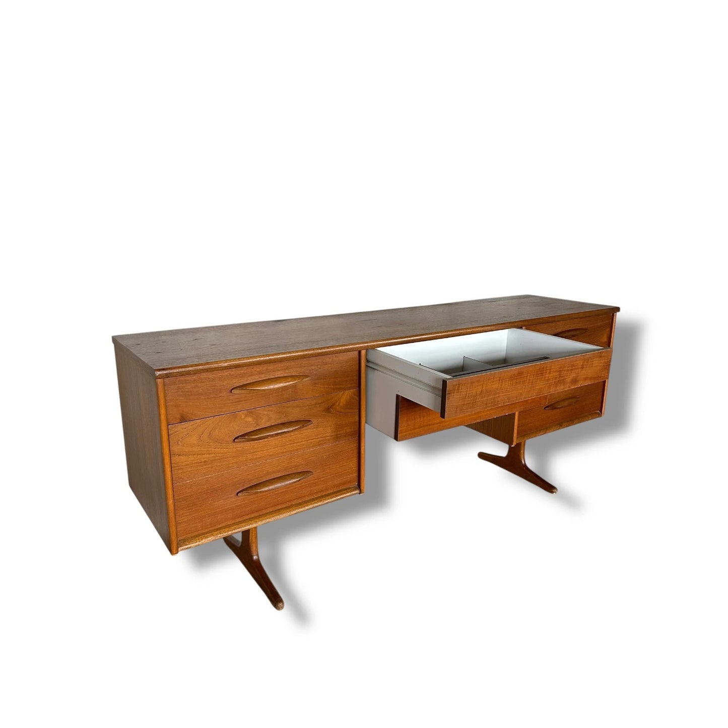 Mid Century modern Austinsuite teak wood sideboard buffet credenza desk