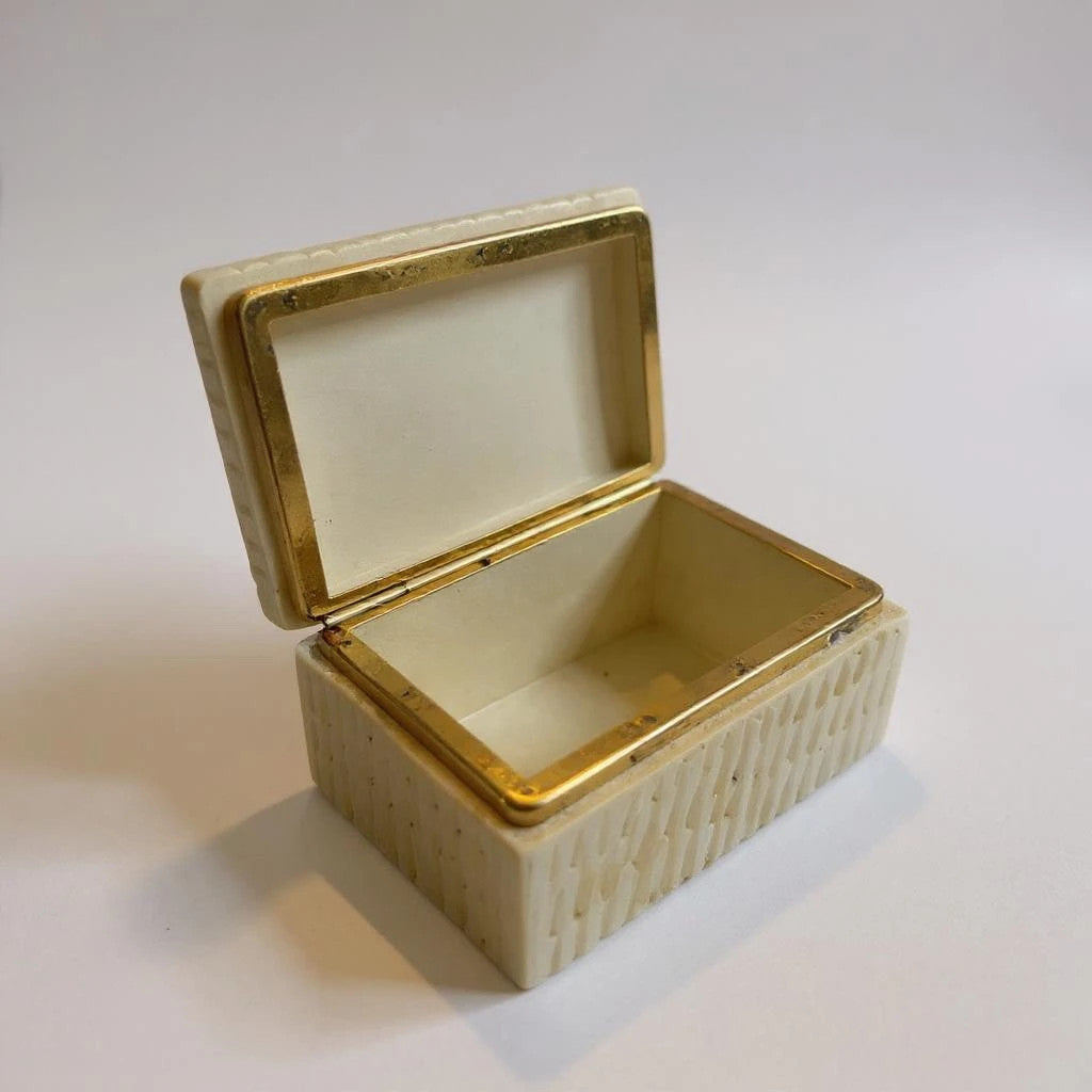 Vintage 1960s Romano Bianchi Alabaster Jewellery Box | Made in Italy | Mid Century Trinket Storage