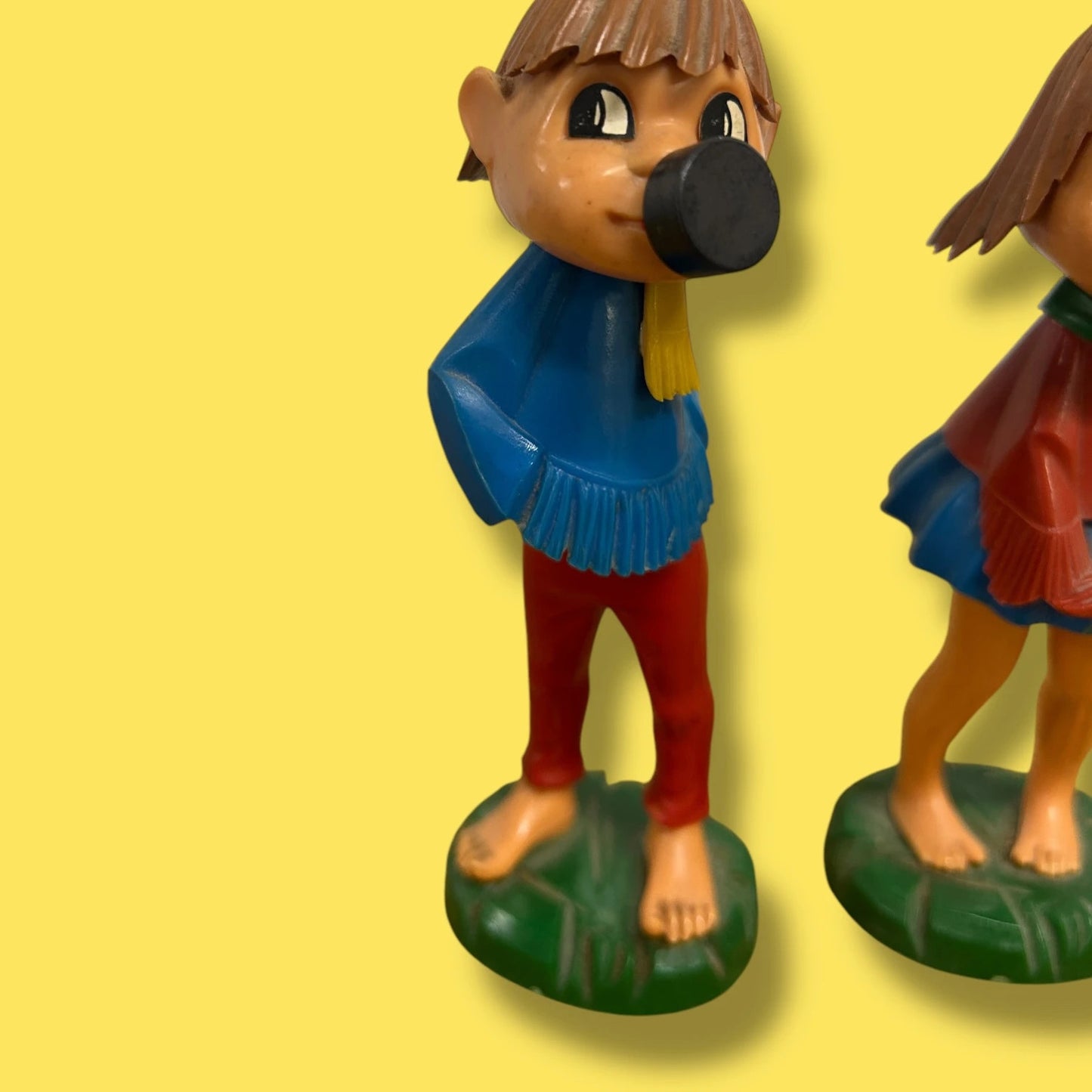 Mid Century West German pair of magneto bobble heads