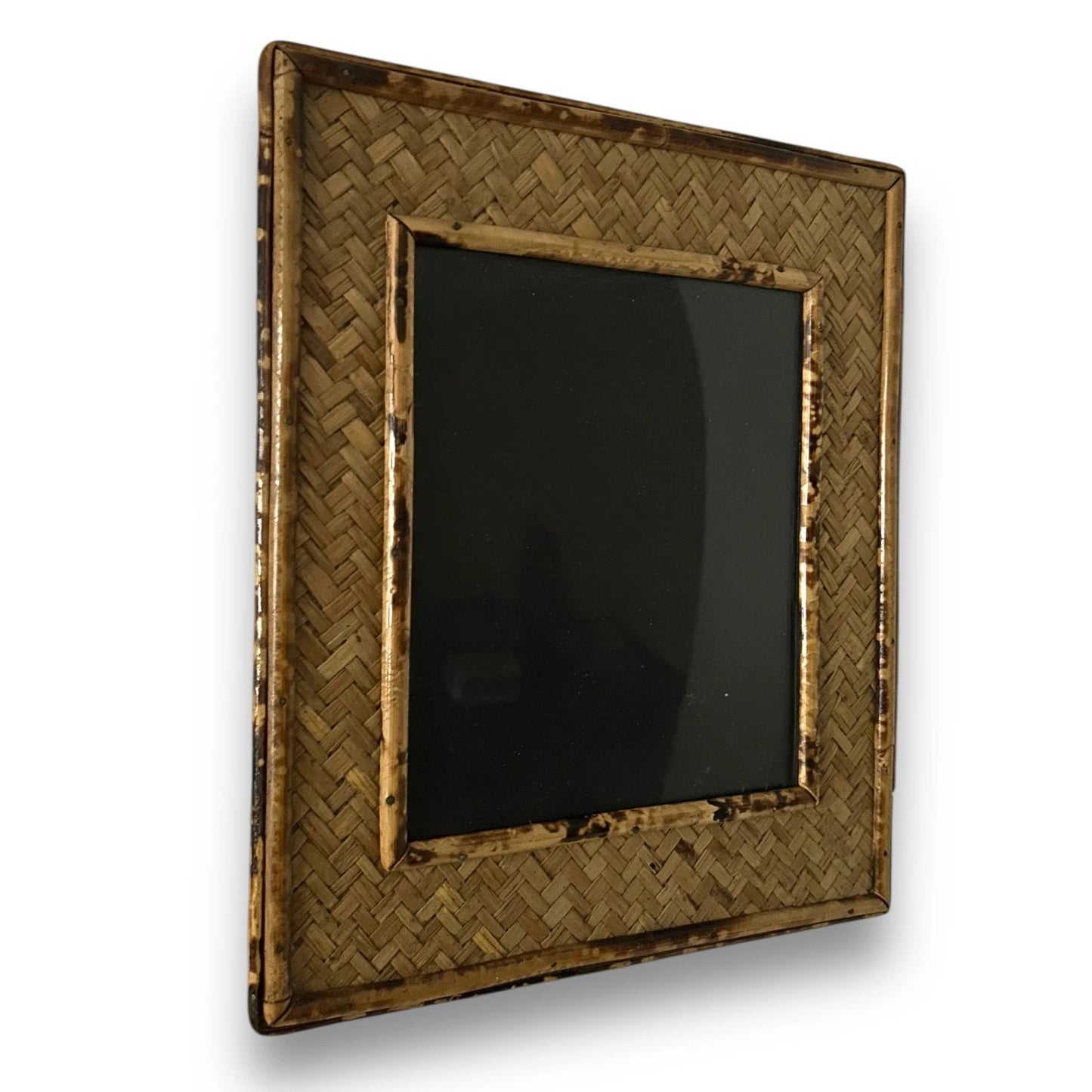 Vintage 1970s Tortoiseshell Bamboo Picture Frame