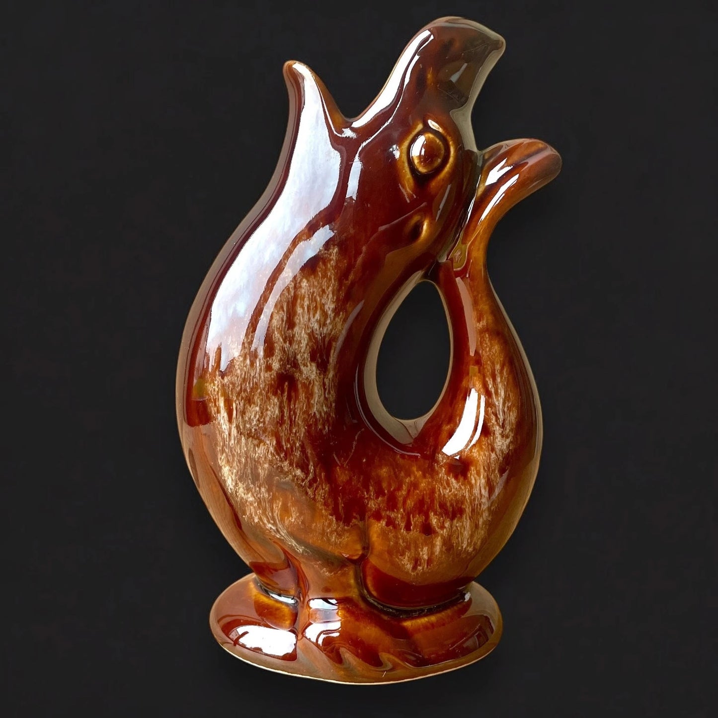 Vintage 1960s Kernewek Pottery Gurgle Jug Vase