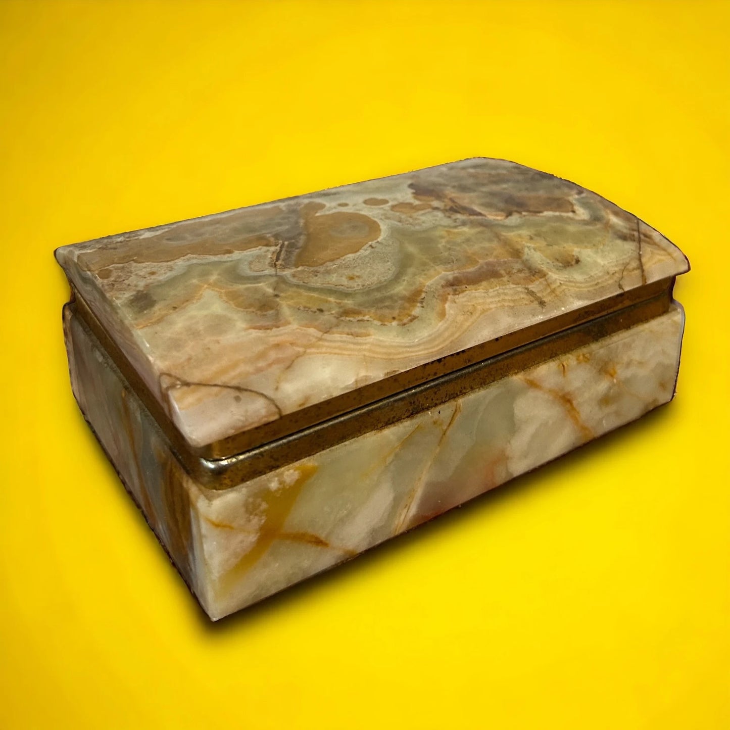 Vintage 1950s Onyx Marble Jewellery Box
