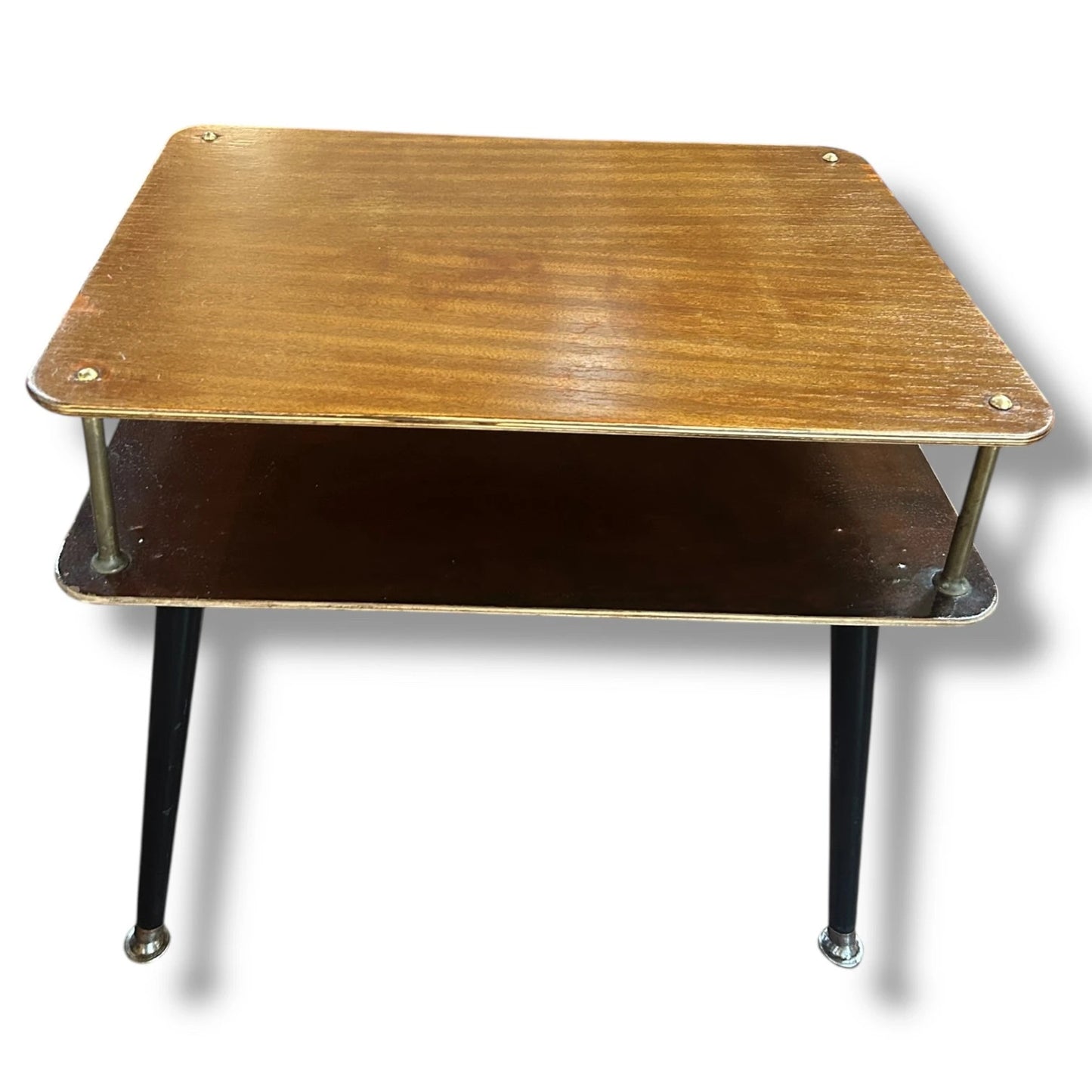 Mid Century Modern Teak Coffee Table with Magazine Rack