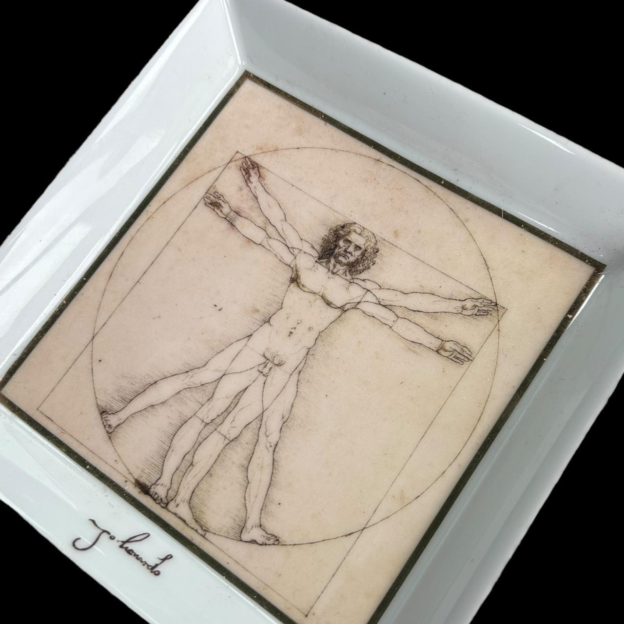 Vintage 90s Leonardo Da Vinci Vitruvian Man Trinket Tray