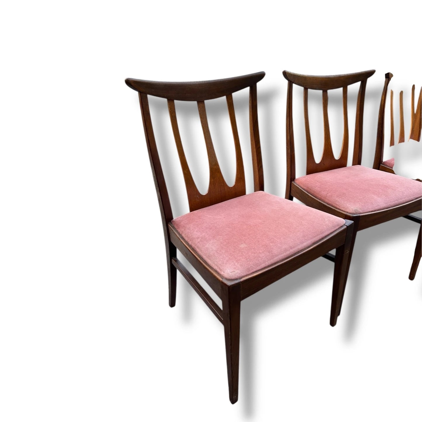 Set of 4 Mid-Century G Plan Brasilia Dining Chairs – Teak with Original Upholstery