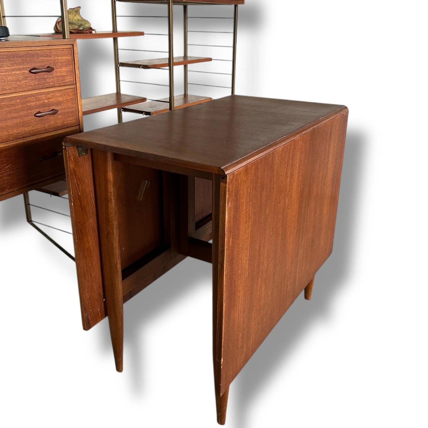 Elliot’s of Newbury Drop Leaf Dining Table | Mid Century Teak Extendable Table