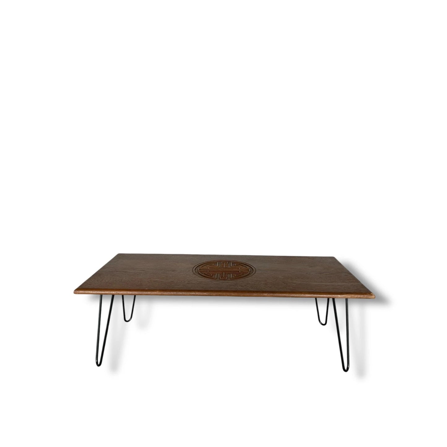 Mid Century Modern Indonesian Teak Table with Hairpin Legs