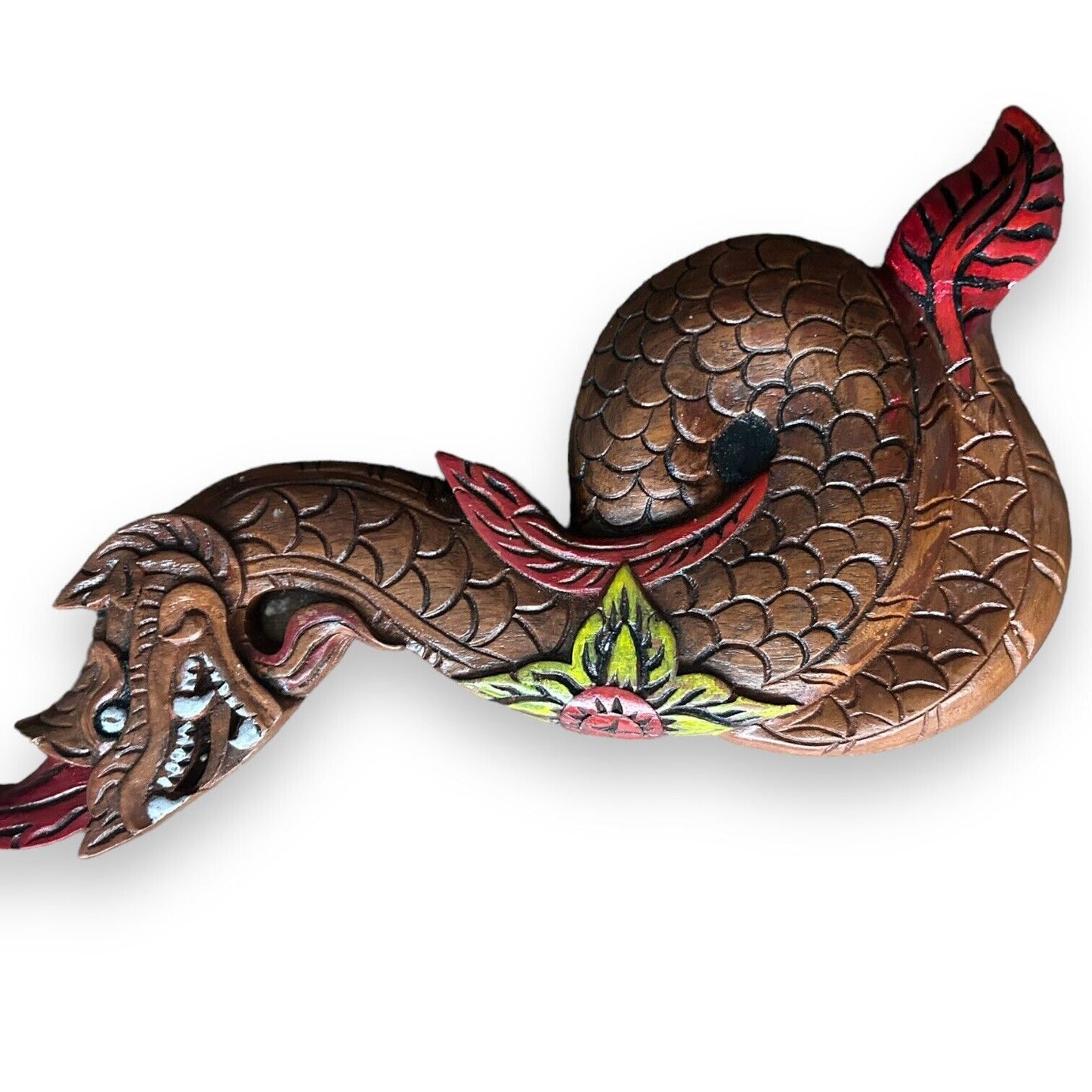 Vintage 1960s Chinese Wood Pair of Dragons