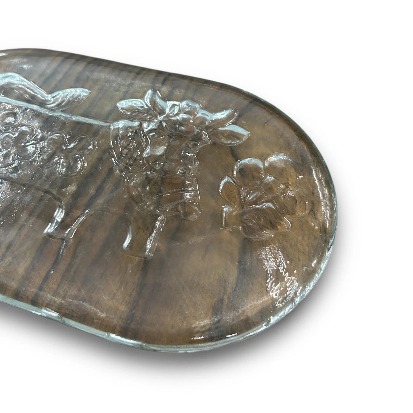 Mid Century Swiss Cow Glass Tray
