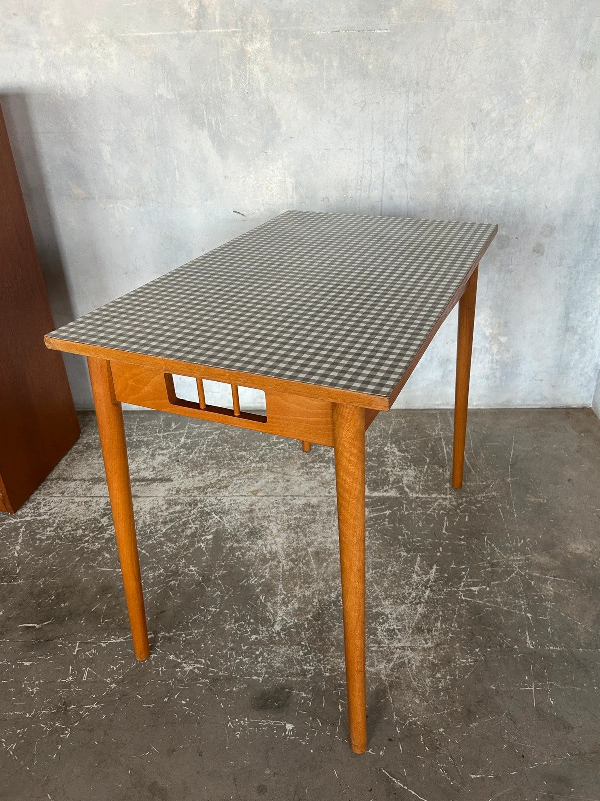Mid Century Modern Checkered Formica Top Kitchen Dining Table