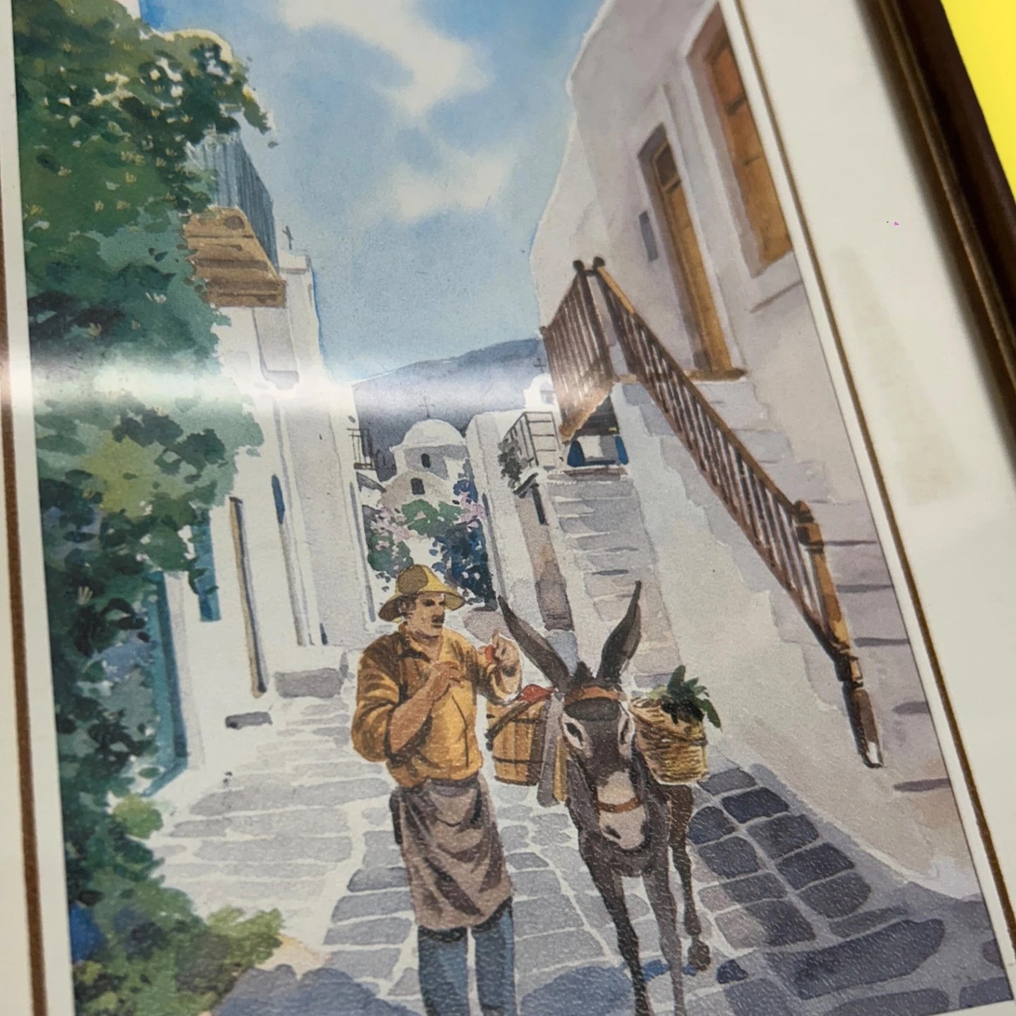 Vintage 1970s Italian watercolour painting