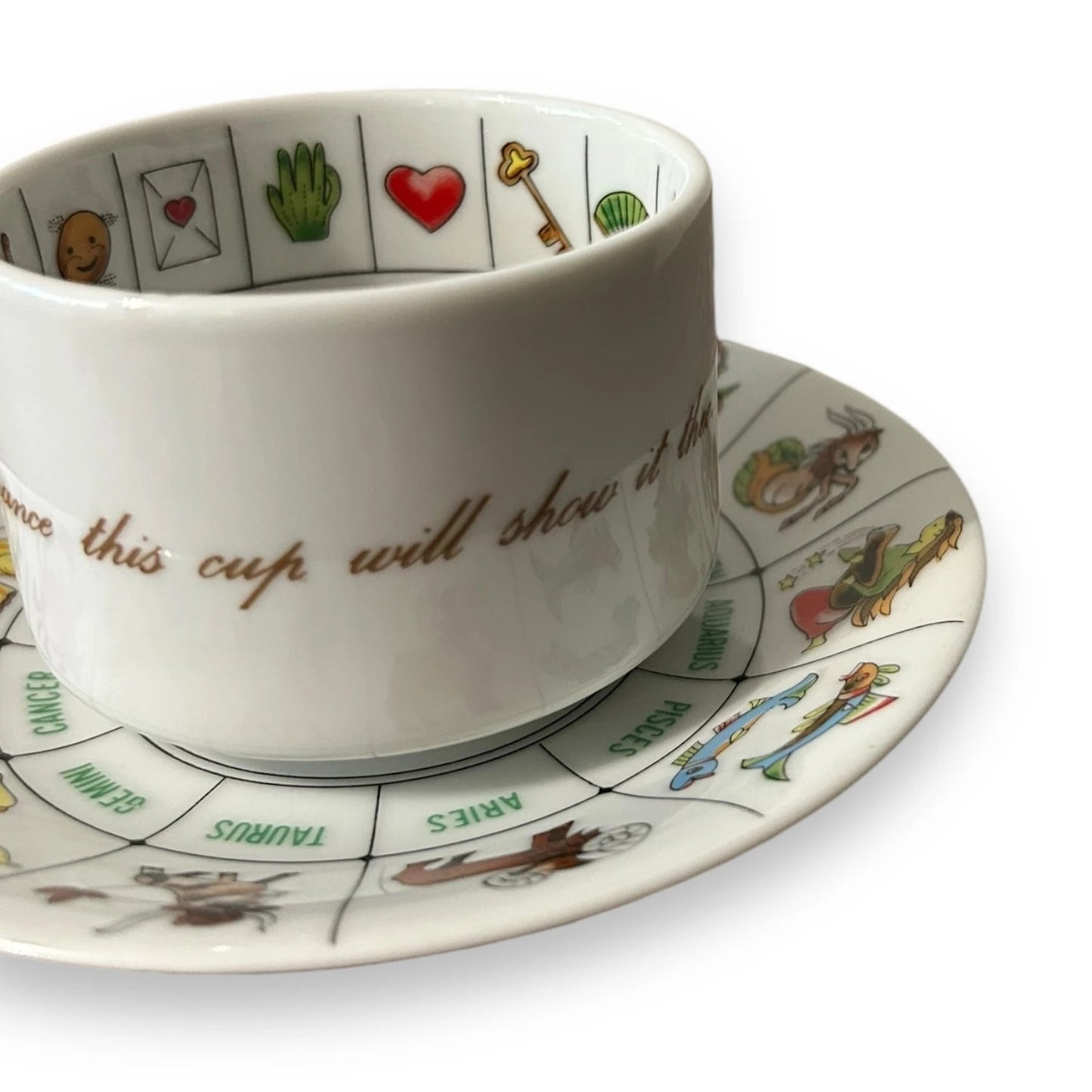 Vintage 1960s Fortune Telling Zodiac Cup and Saucer Set