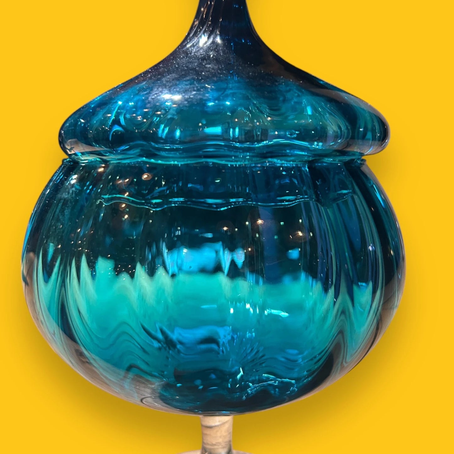 Mid century Italian glass lidded vase