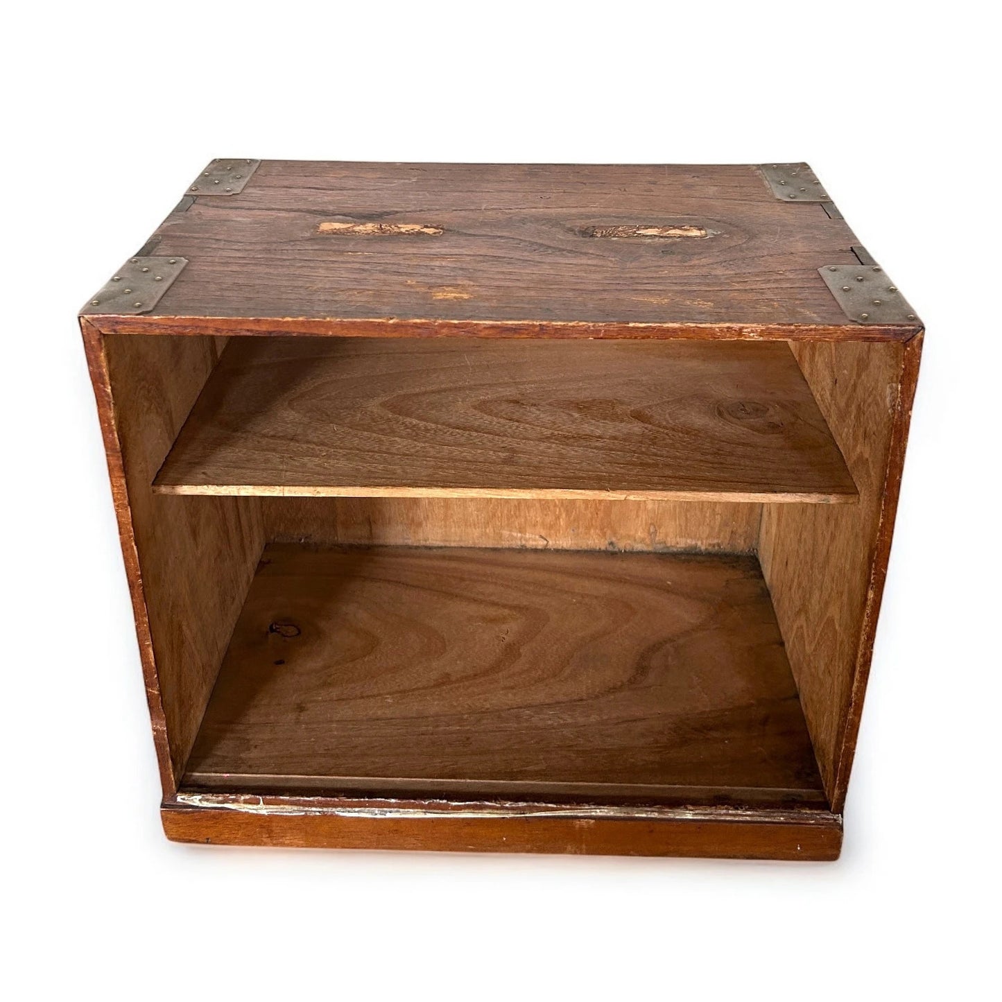 Mid Century Chinese Wood and Brass Storage Cabinet