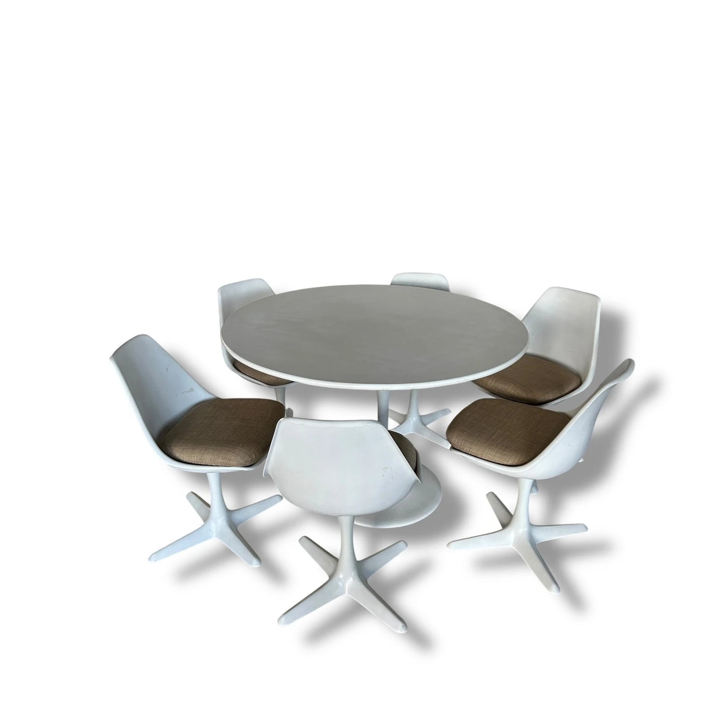 Maurice Burke for Arkana Tulip Dining Set – Round Table & 6 Chairs, Mid-Century Modern