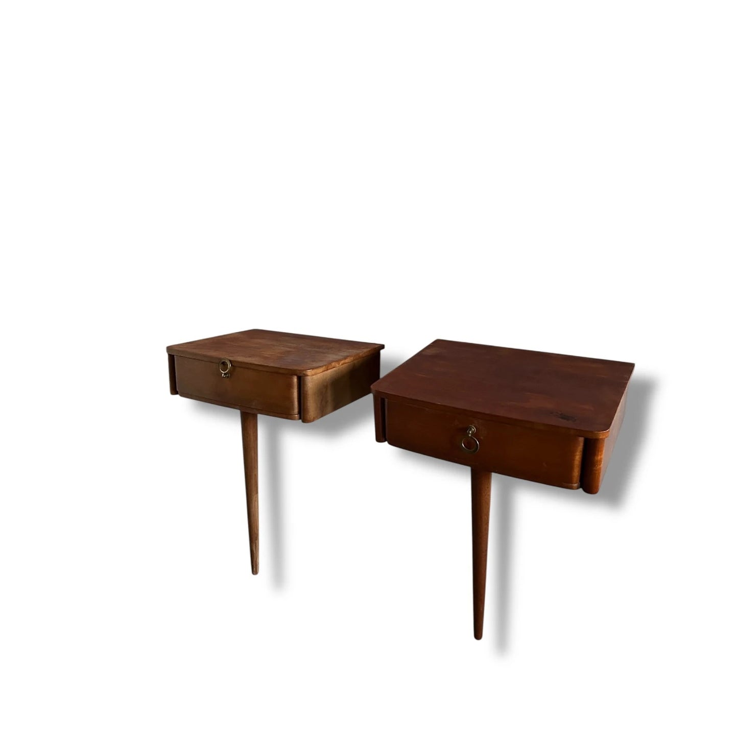 Mid Century Modern Schreiber Floating Shelves Bedside Cabinets