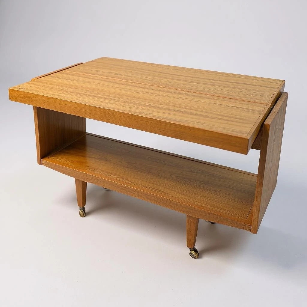 Mid Century Modern Metamorphic Utility Serving Trolley