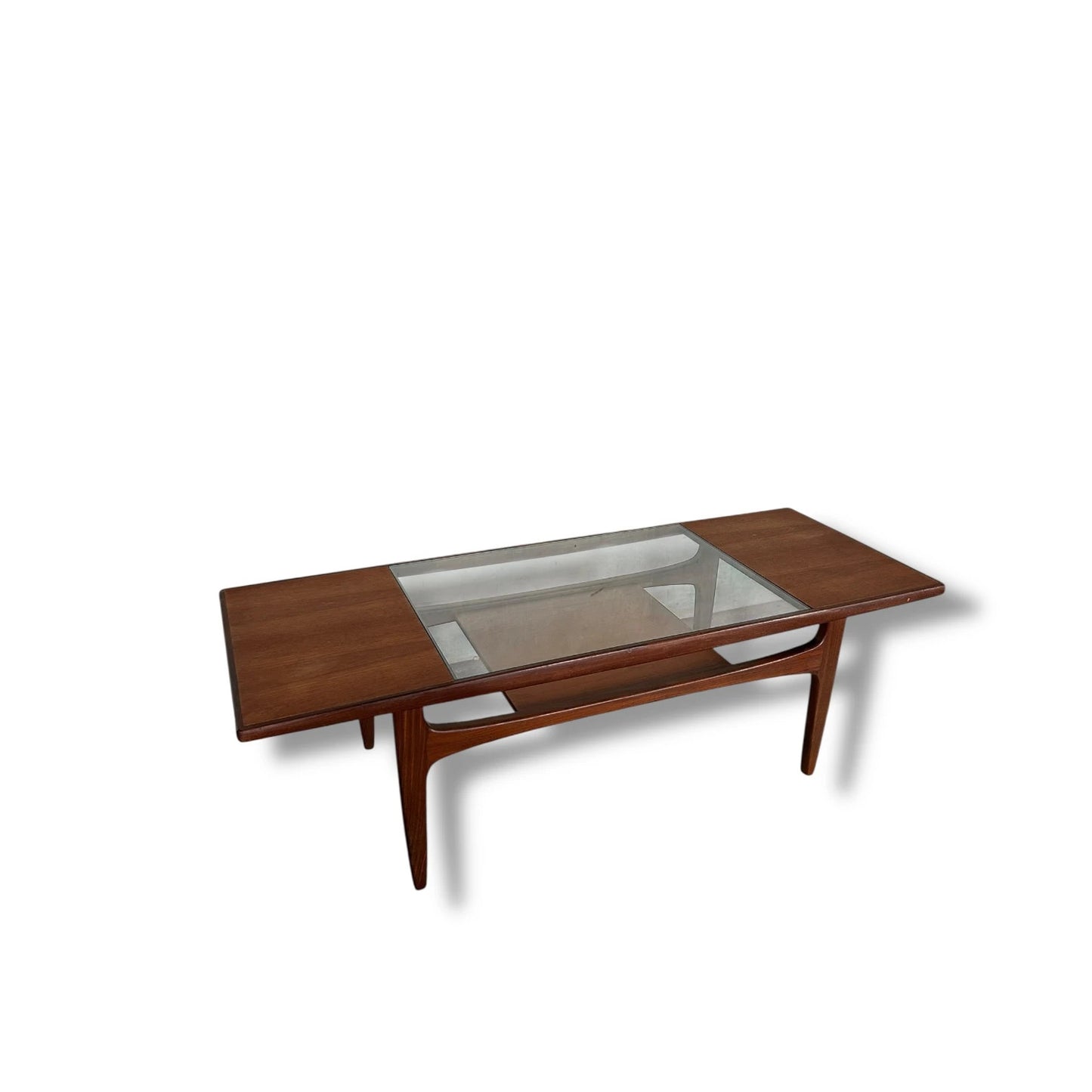 Mid century Modern g plan teak and glass rectangular coffee table