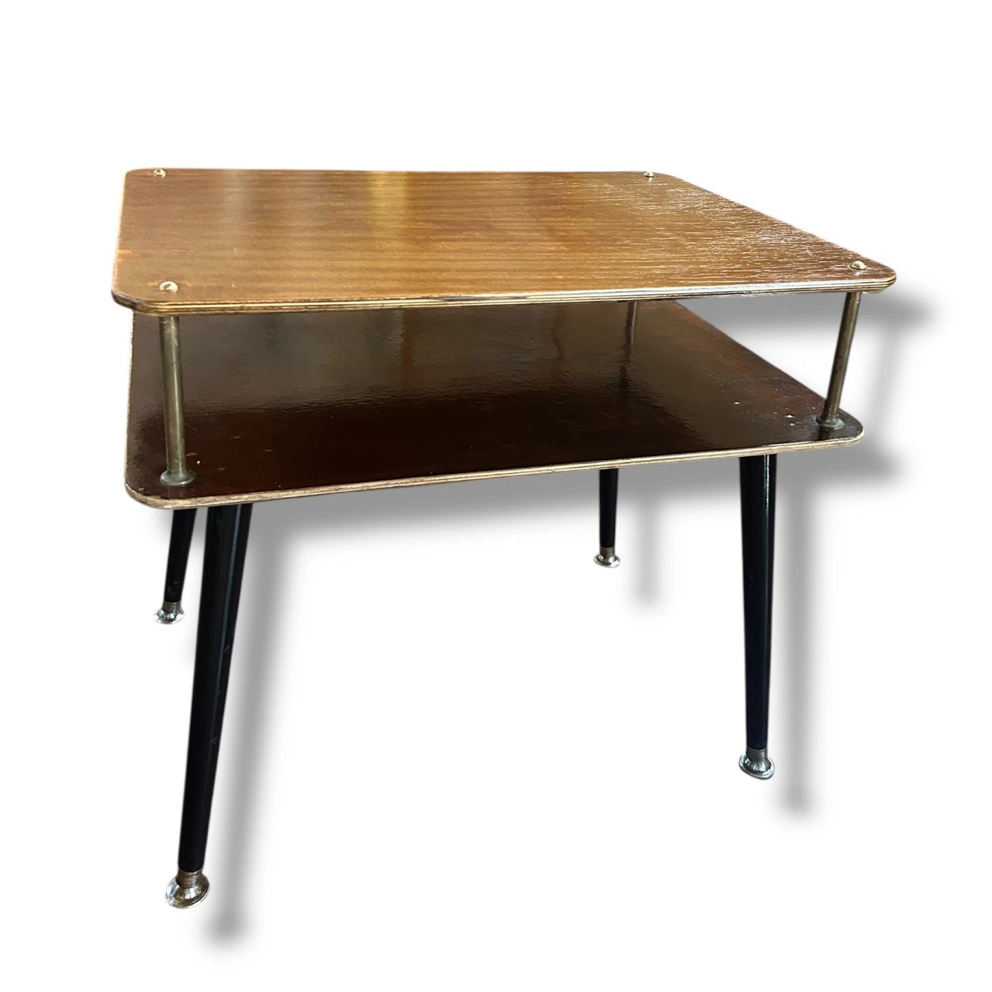 Mid Century Modern Teak Coffee Table with Magazine Rack