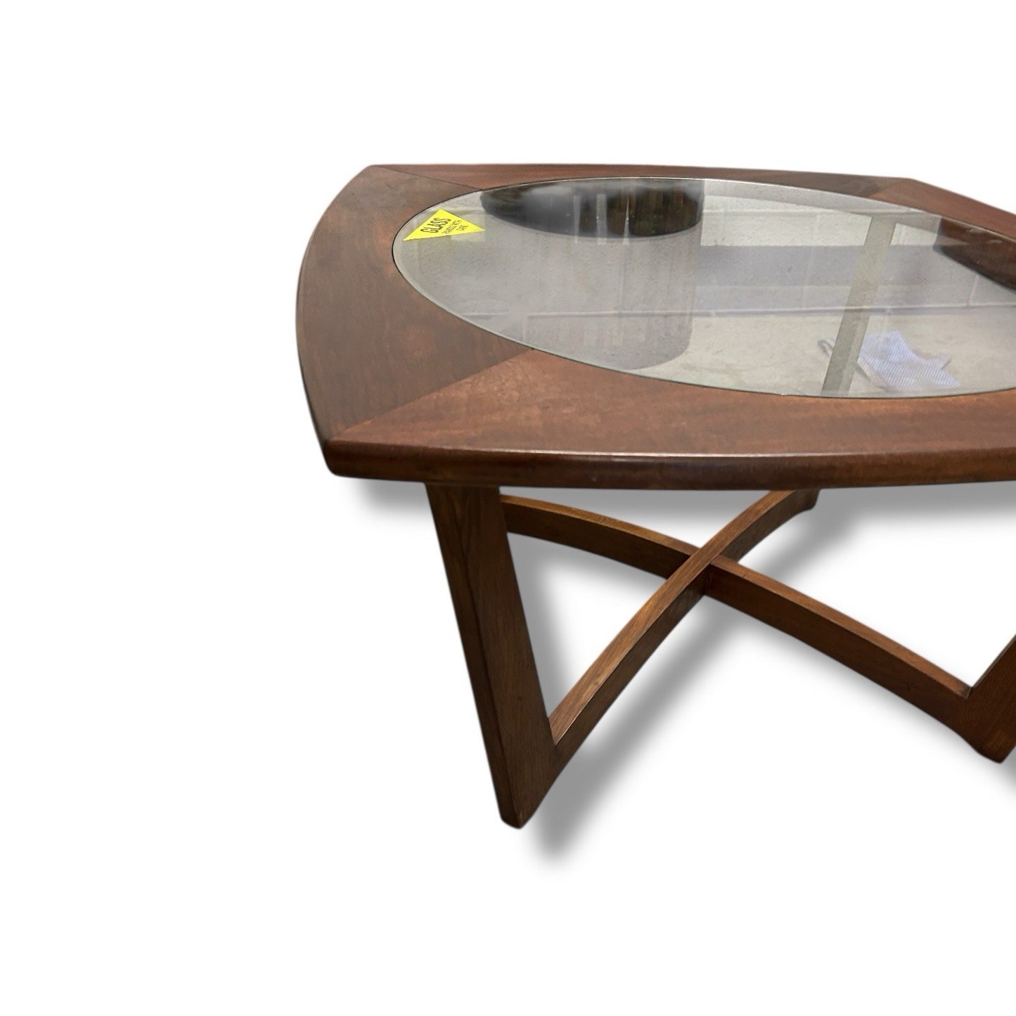 Mid Century Modern Danish Rosewood And Glass Coffee Table