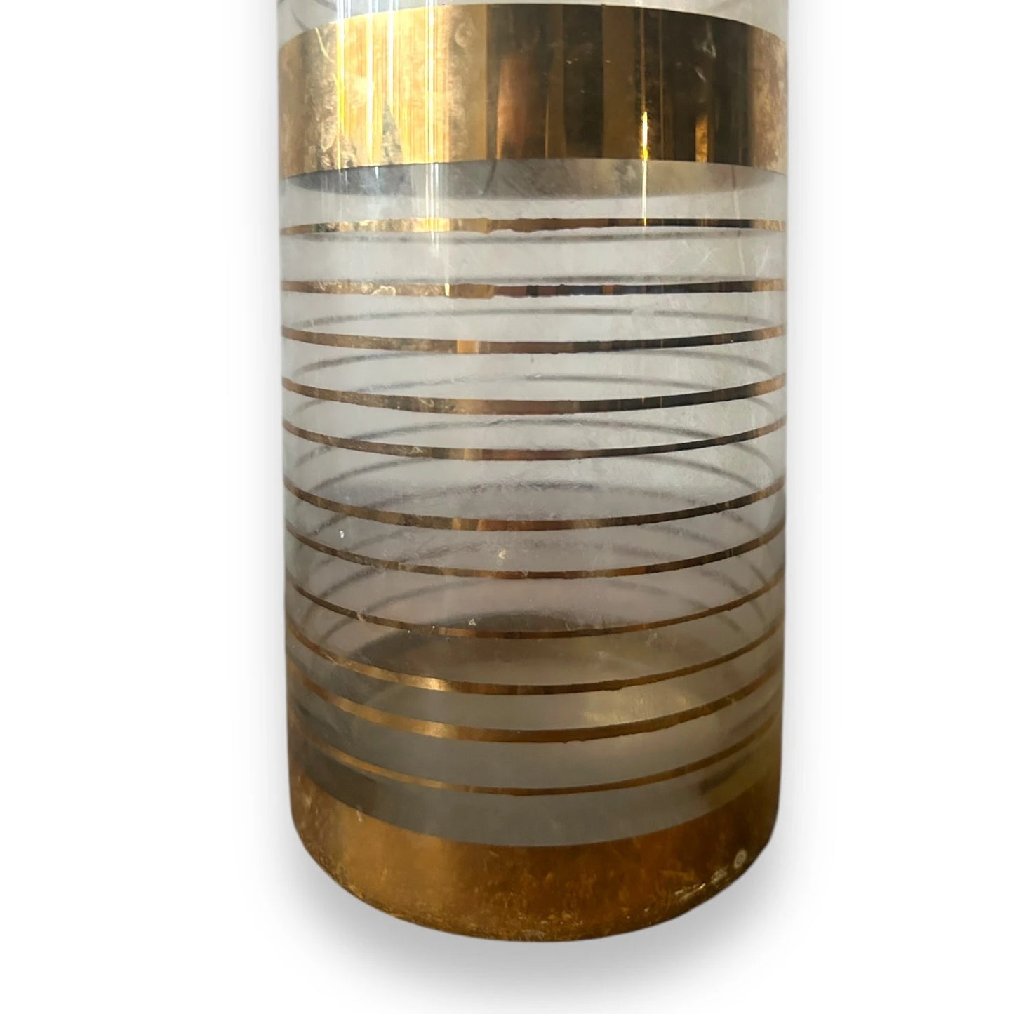 Mid Century Gold Banded Vase