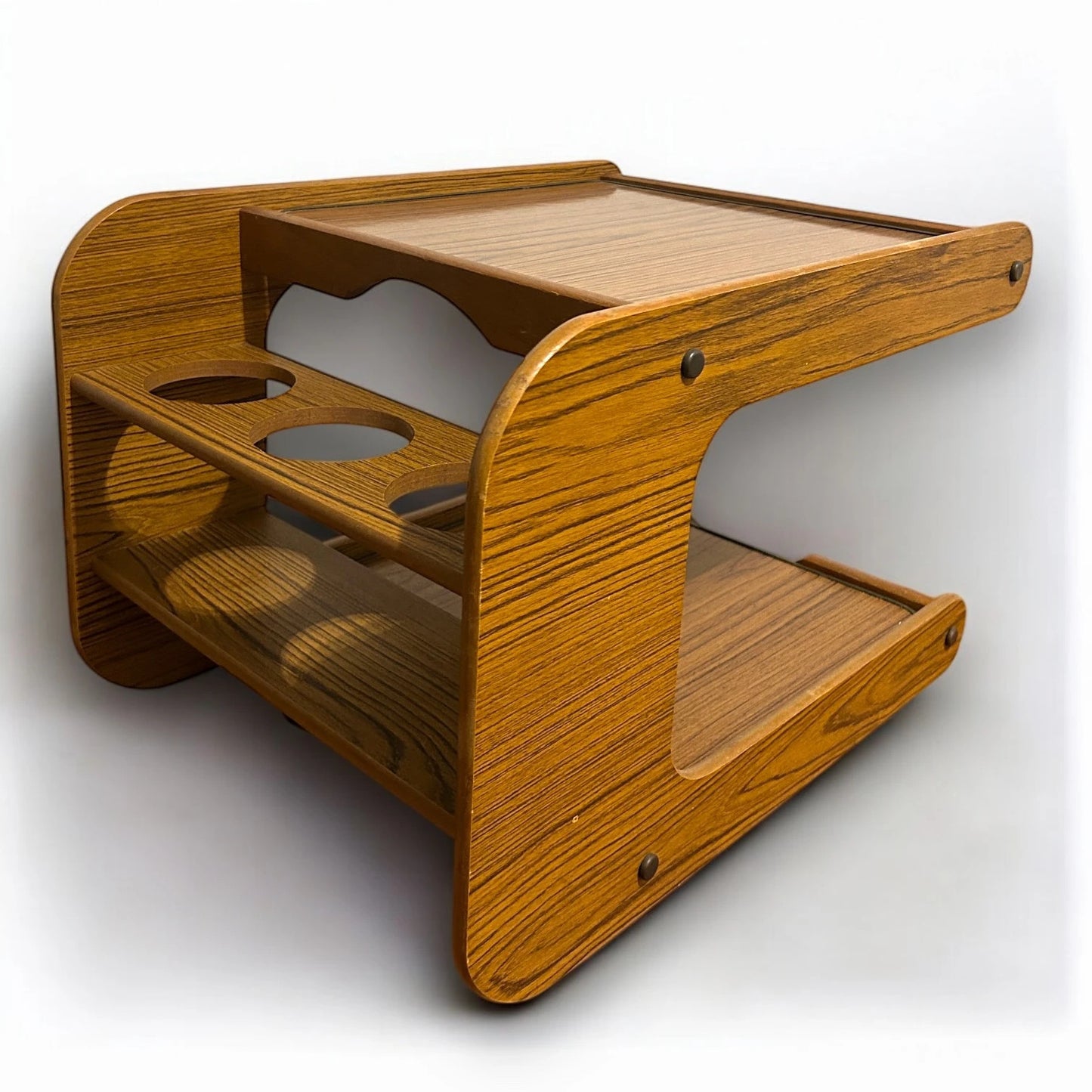 Mid Century Space Age Wood Drinks Trolley