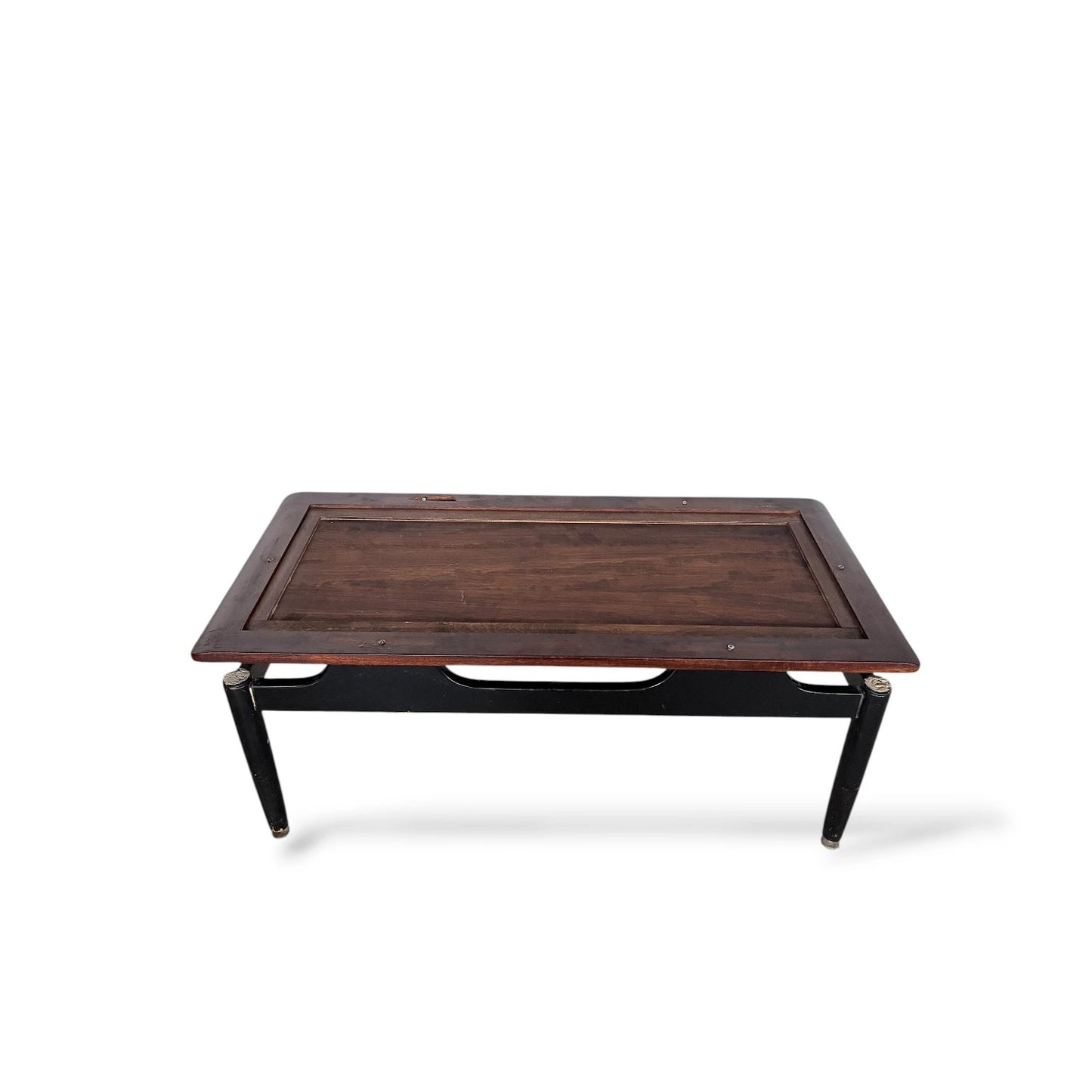 Mid-Century G Plan Librenza Coffee Table | E. Gomme 1960s Teak & Black Frame | Distressed Reverse