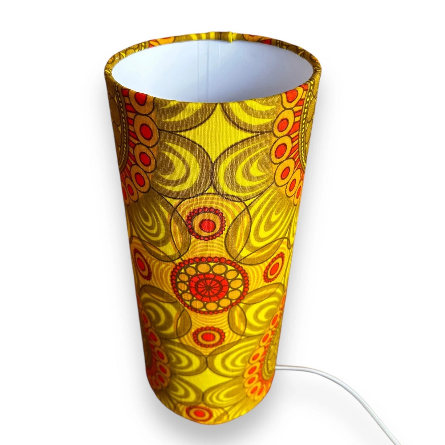 mid century yellow shattaline table lamp
