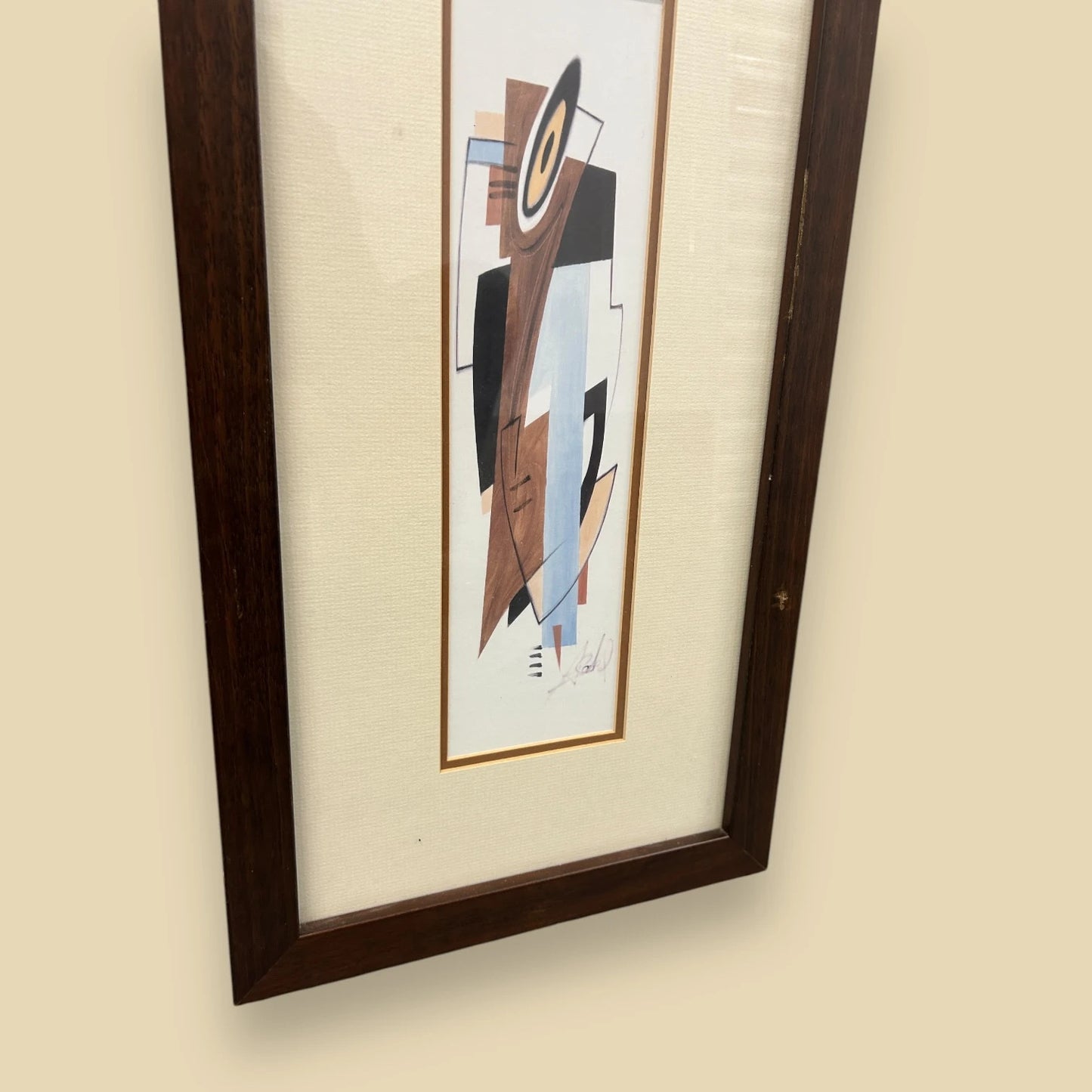 Vintage 1980s Alfred A Gockel Abstract Framed Art