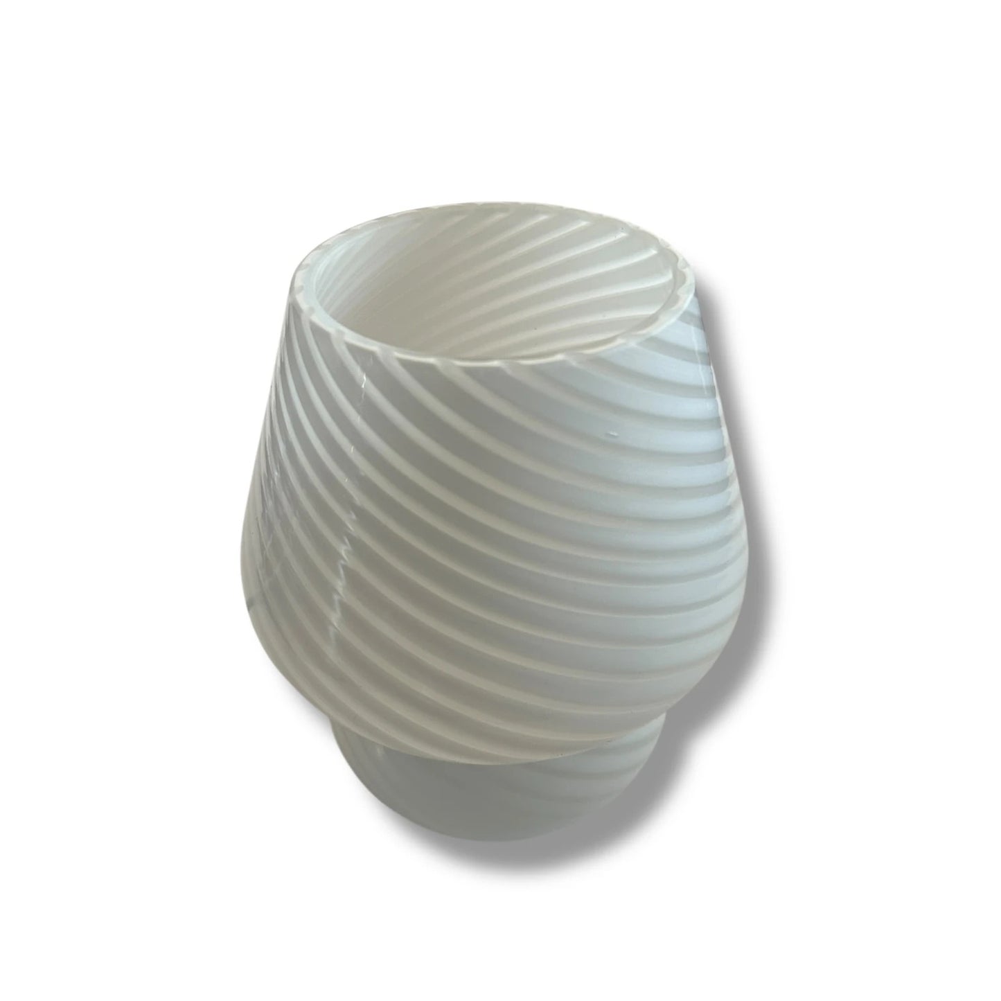 Mid Century Modern Murano Swirl White Mushroom Glass Table Lamp