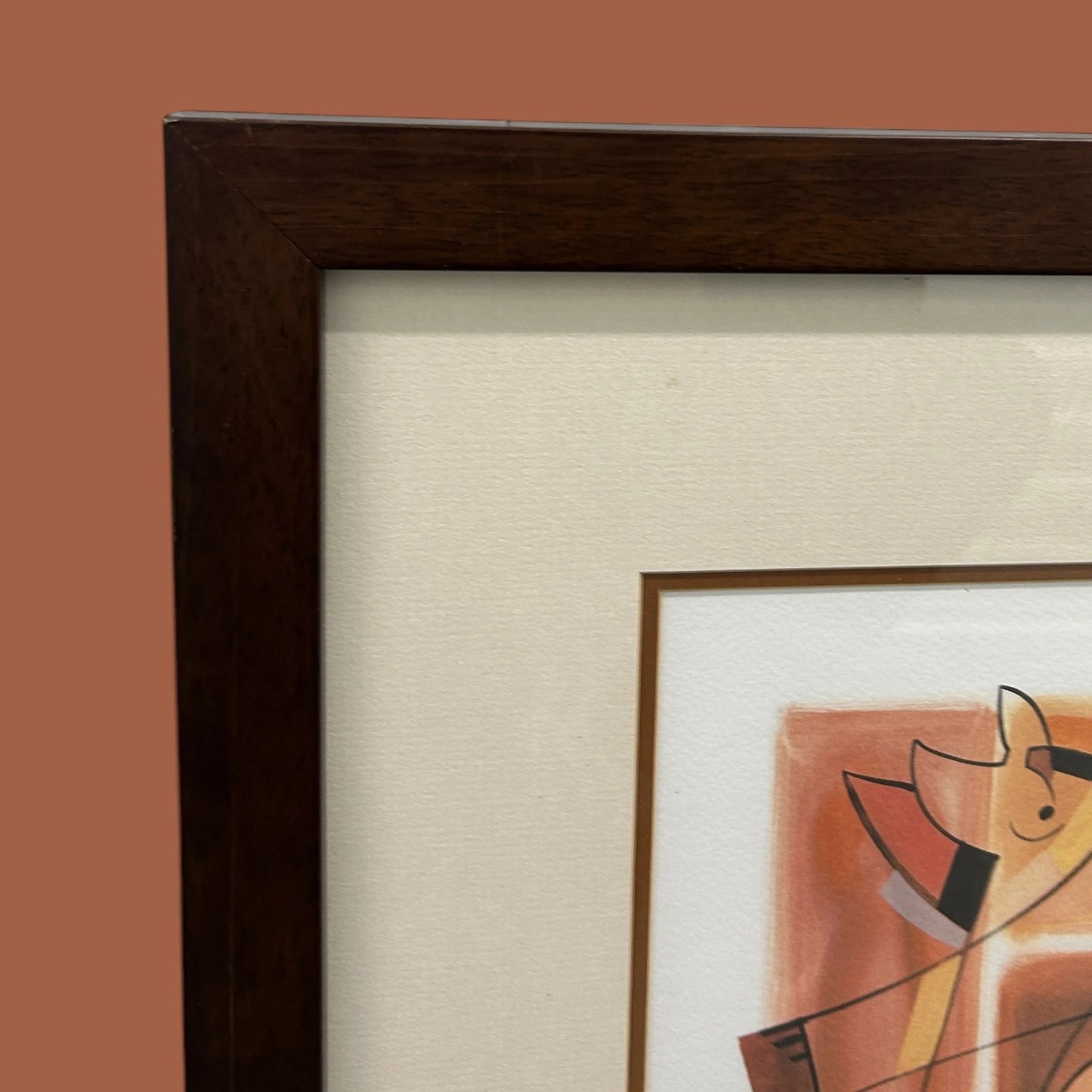 Vintage 1980s Gockel Abstract Framed Art