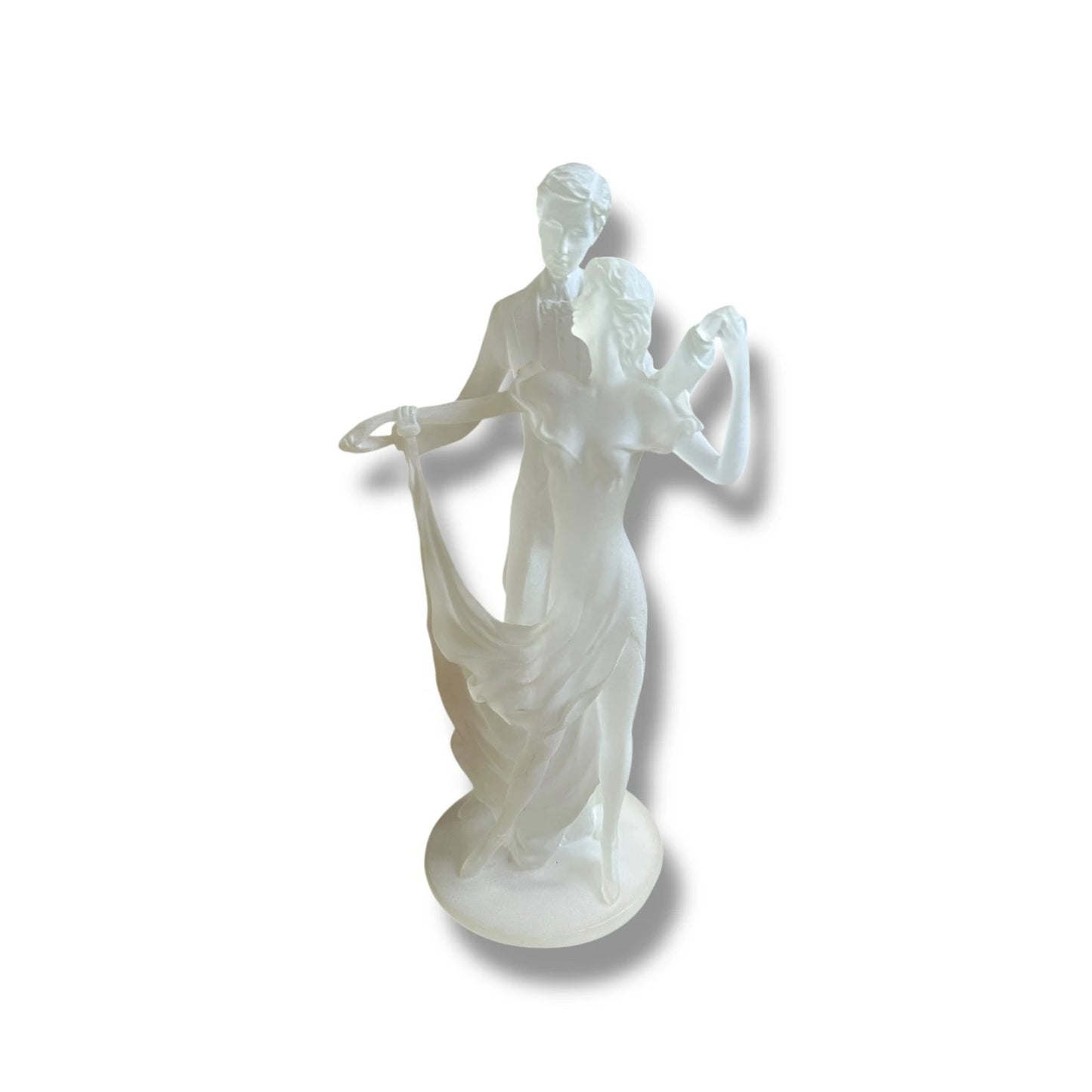 Vintage 1990s Lucite Art Deco Style Dancing Couple Sculpture Signed by Crosa