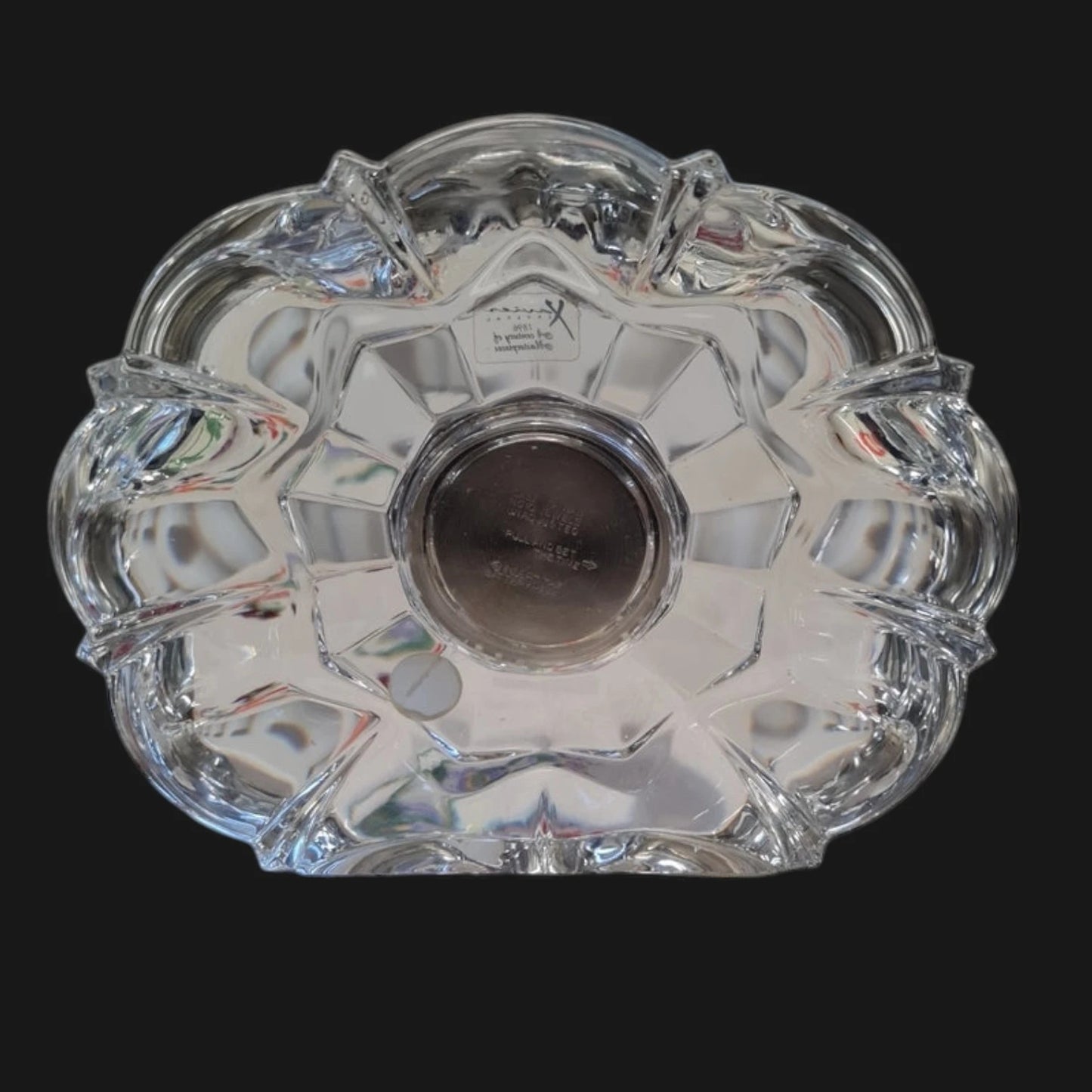 Vintage 90s Czech Crystal Glass Clock