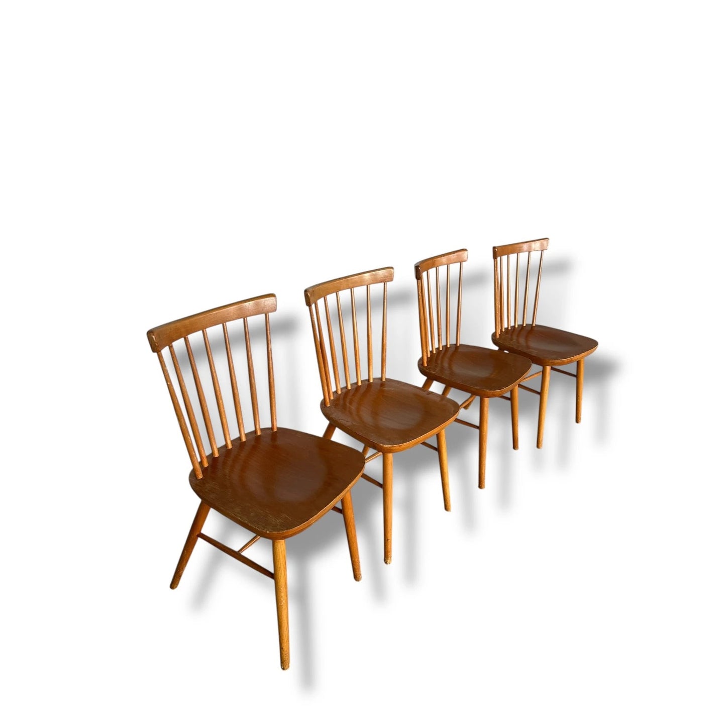 Mid Century Modern Set Of Four Danish Farmhouse Dining Chairs By Farstrup