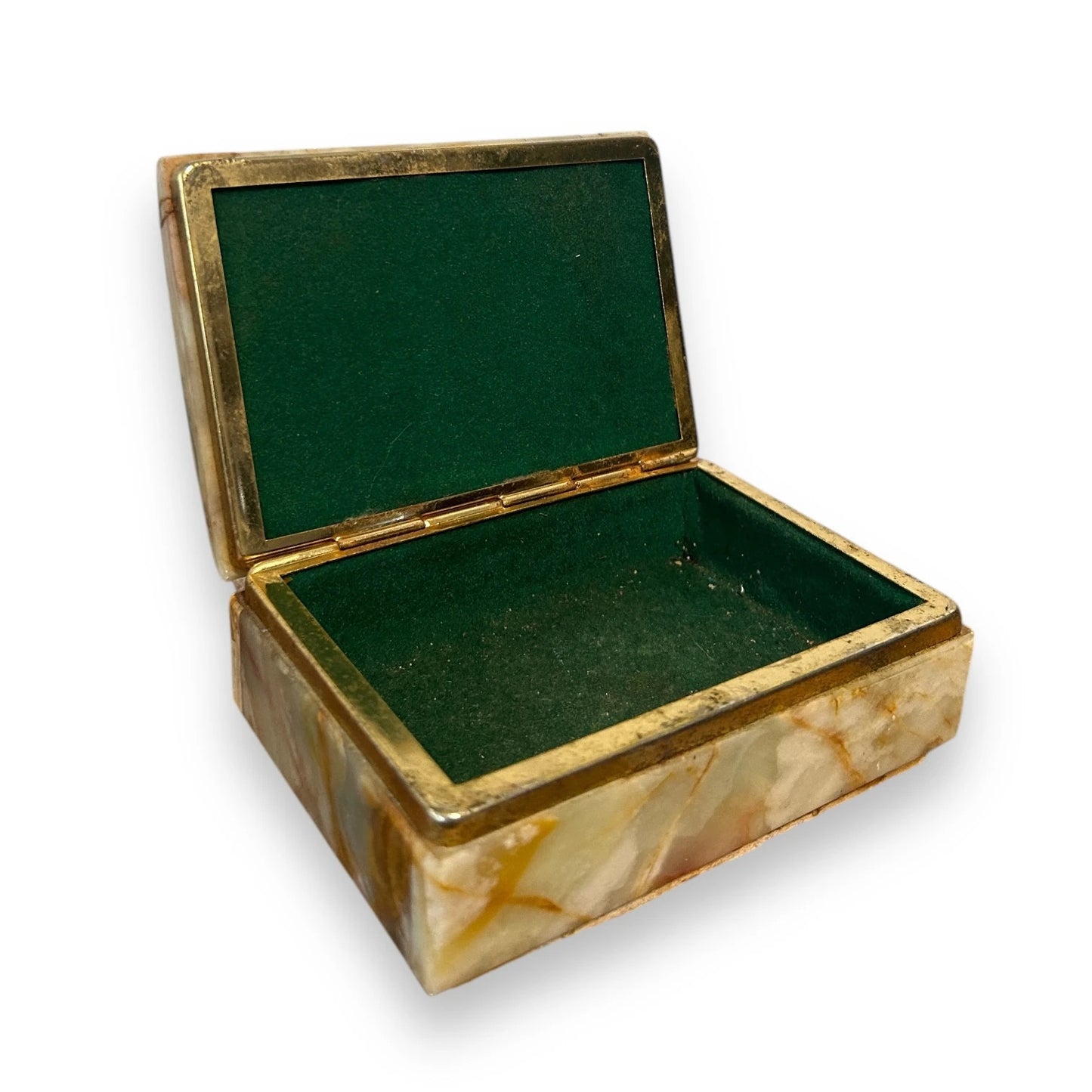 Vintage 1950s Onyx Marble Jewellery Box