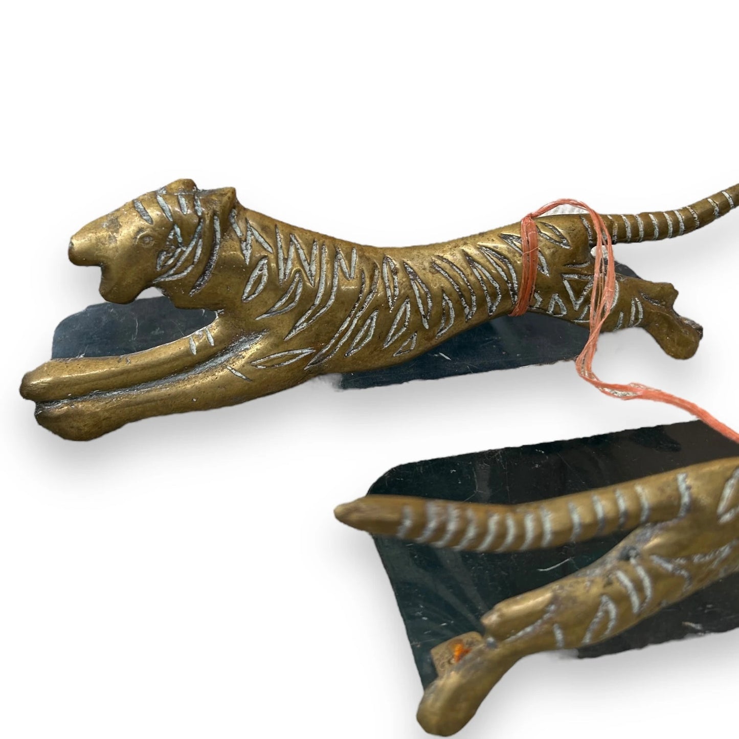 Mid Century Brass Tiger Trivets