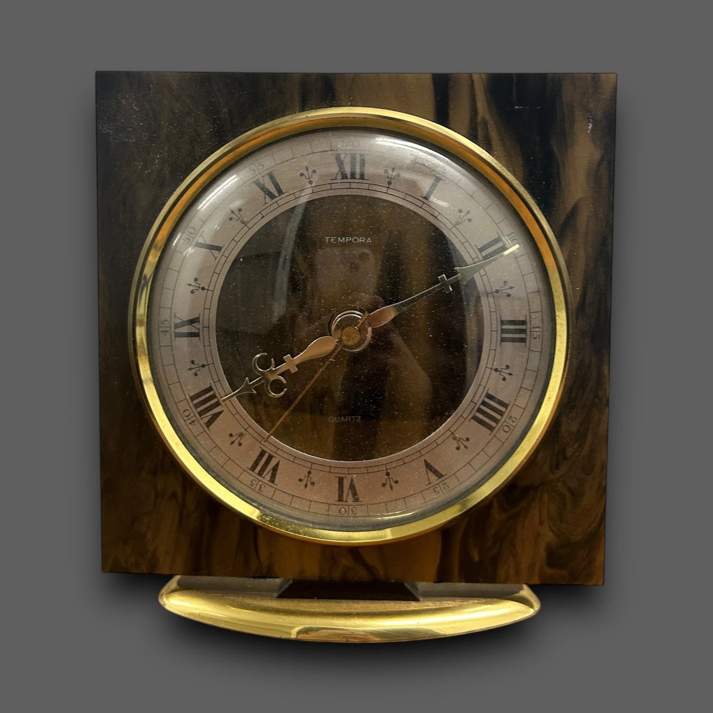 Mid Century Tortoiseshell Tempora Table Clock