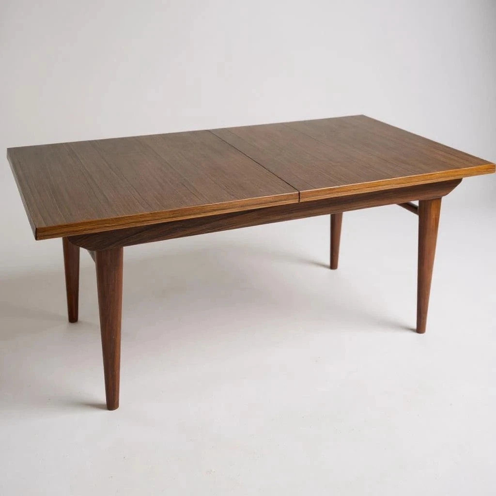 Mid Century Modern Alfred Cox Walnut & Rosewood Extending Dining Table