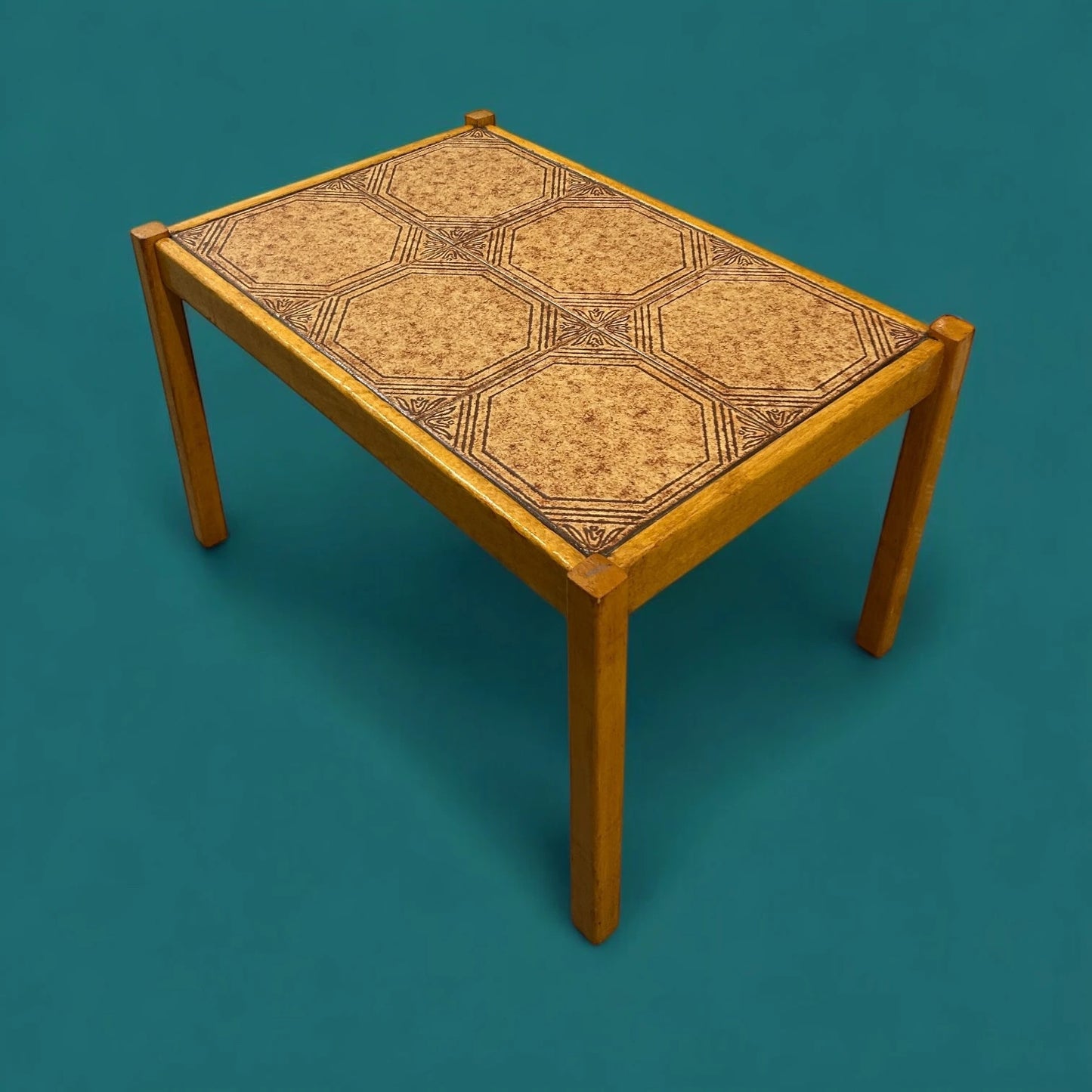 Mid Century Teak Tile Side Table