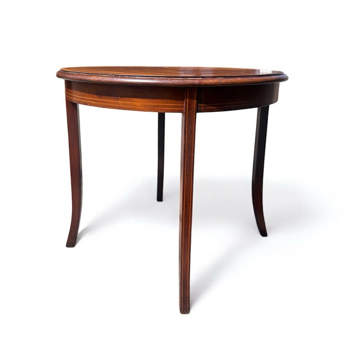 Mid Century Italian Marquetry Round Tea Table