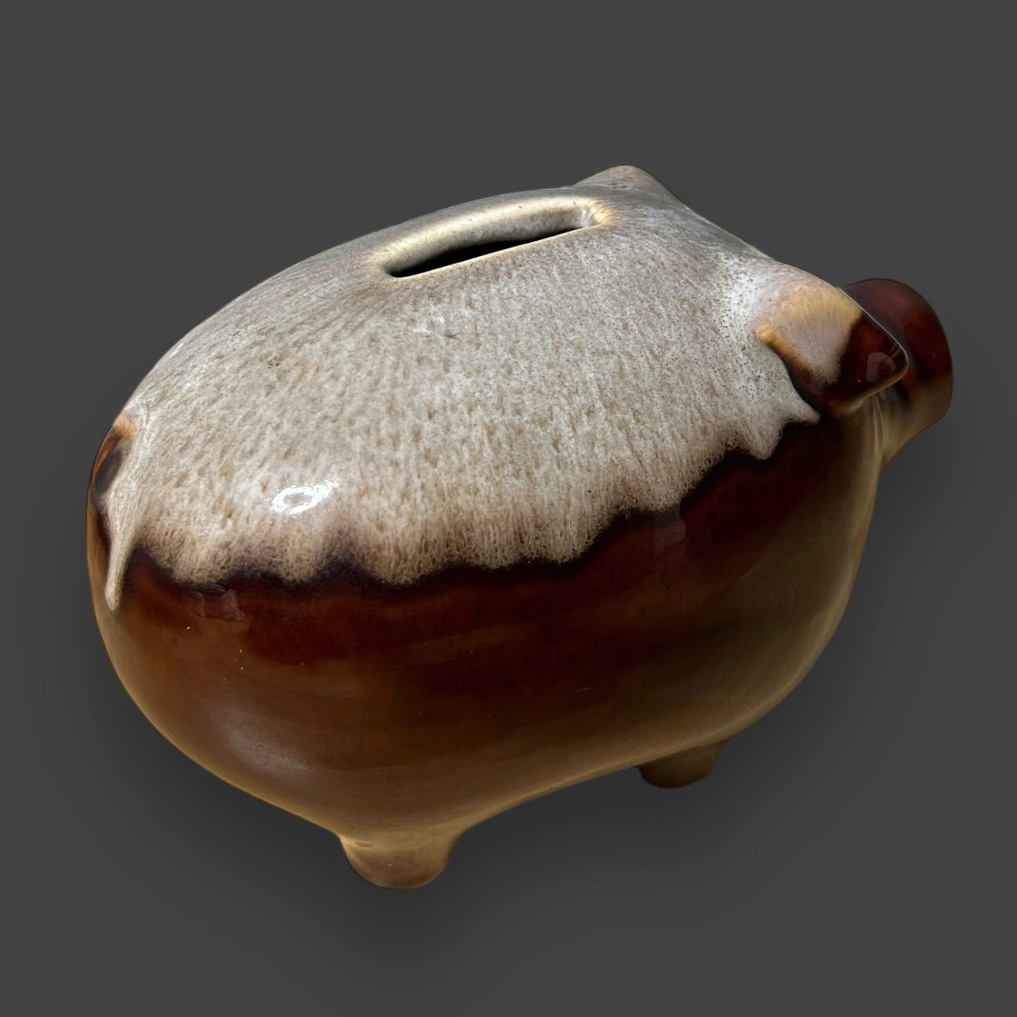 Mid Century Glazed Ceramic Piggy Bank