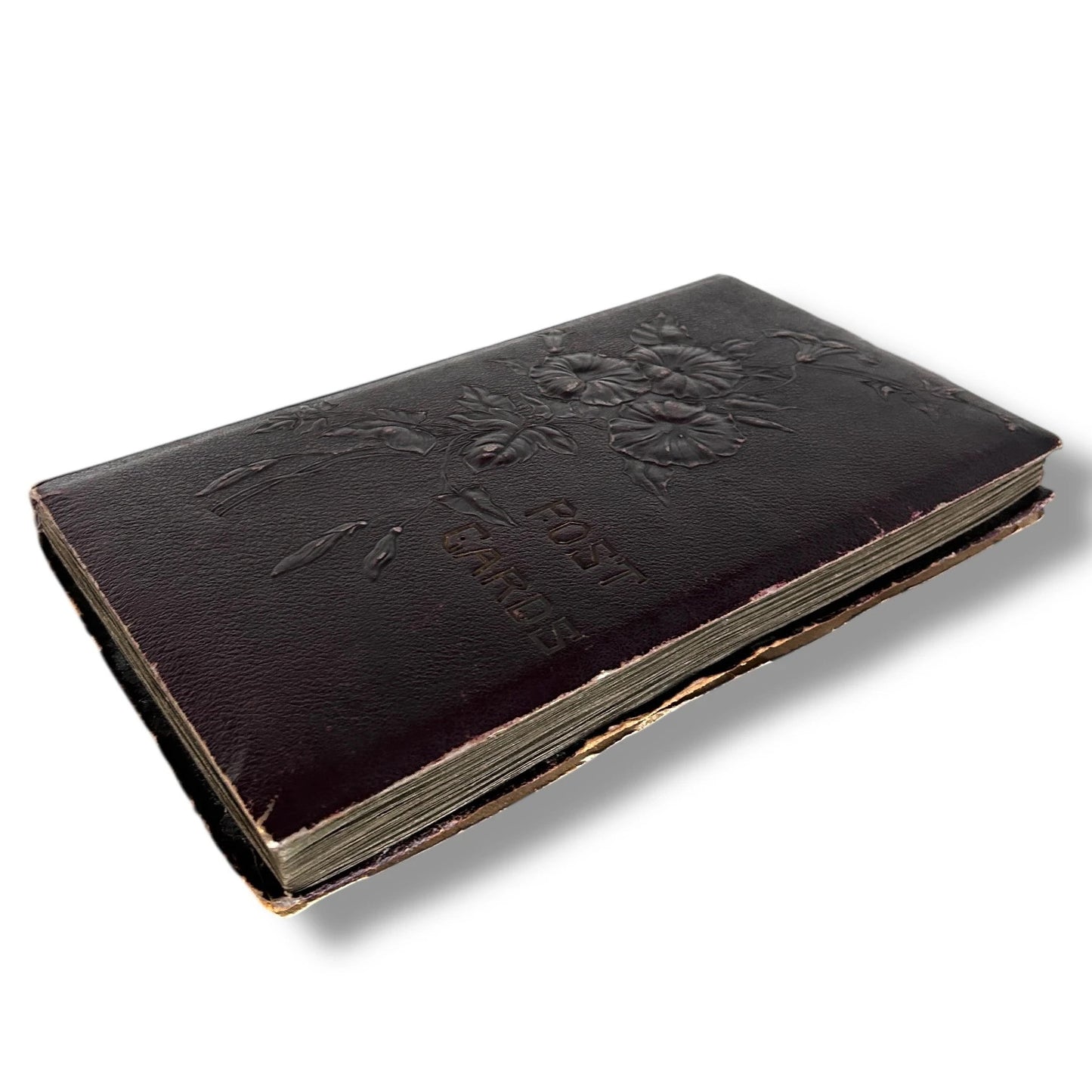 Vintage Victorian Era Postcards Photo Album Leatherback Book