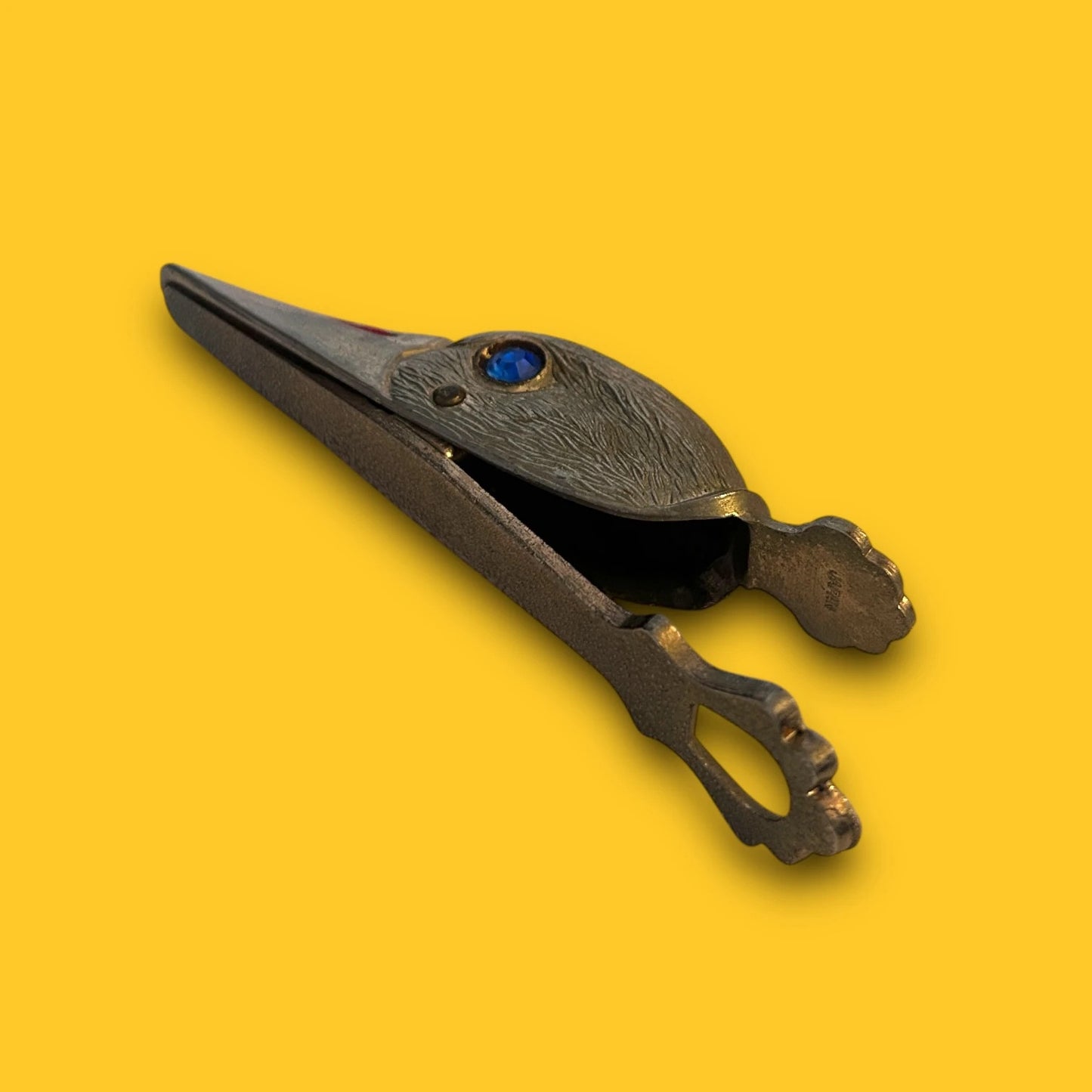 Vintage 1950s Japanese Brass Duck Head Paperclip