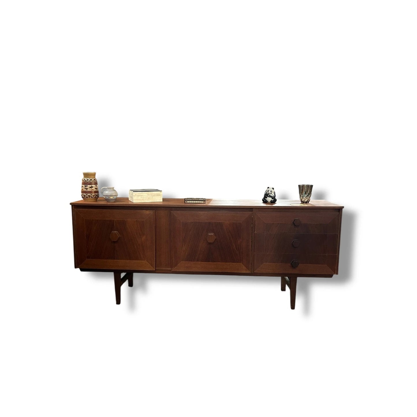 Mid Century Modern Danish Handmade Teak Wood Sideboard Buffet