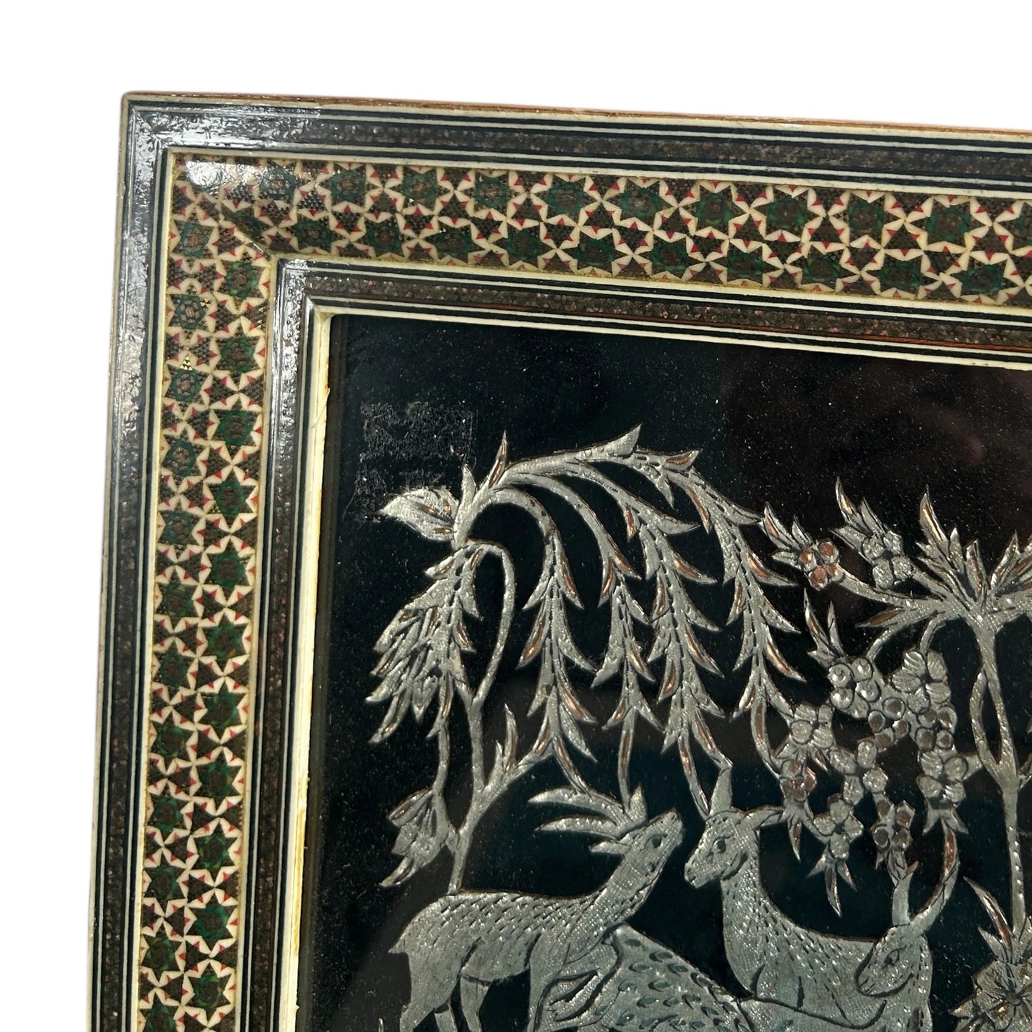 Mid Century Khatam Mosaic Persian Copper Art Frame